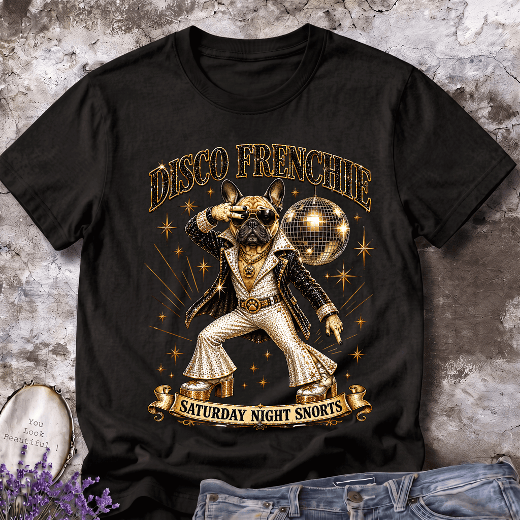Disco Frenchie | Vintage Disco Dog Graphic Tee