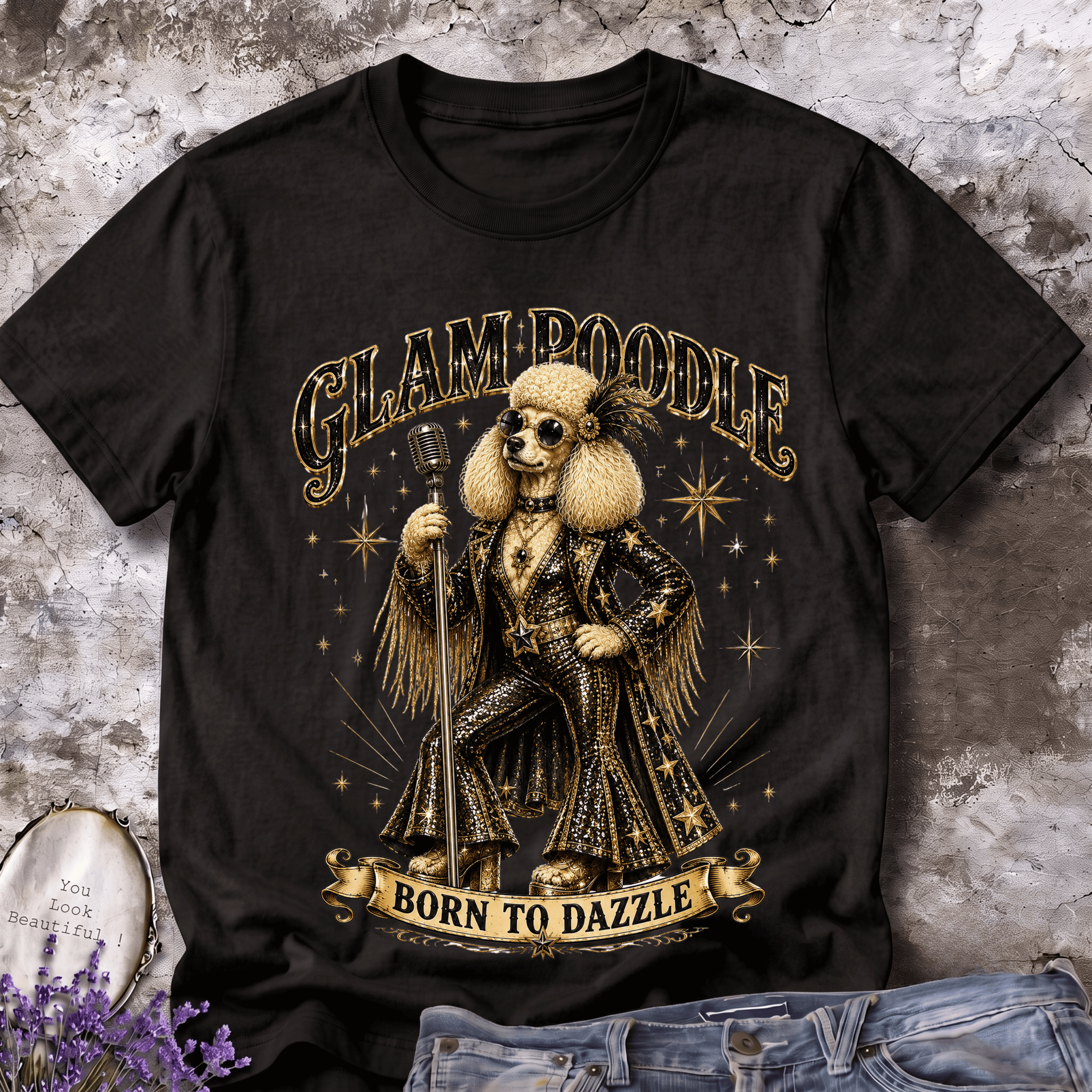 Glam Poodle – Elegant Poodle Vintage Tee