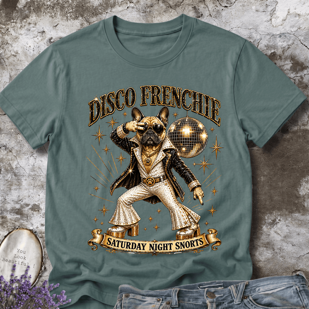 Disco Frenchie | Vintage Disco Dog Graphic Tee