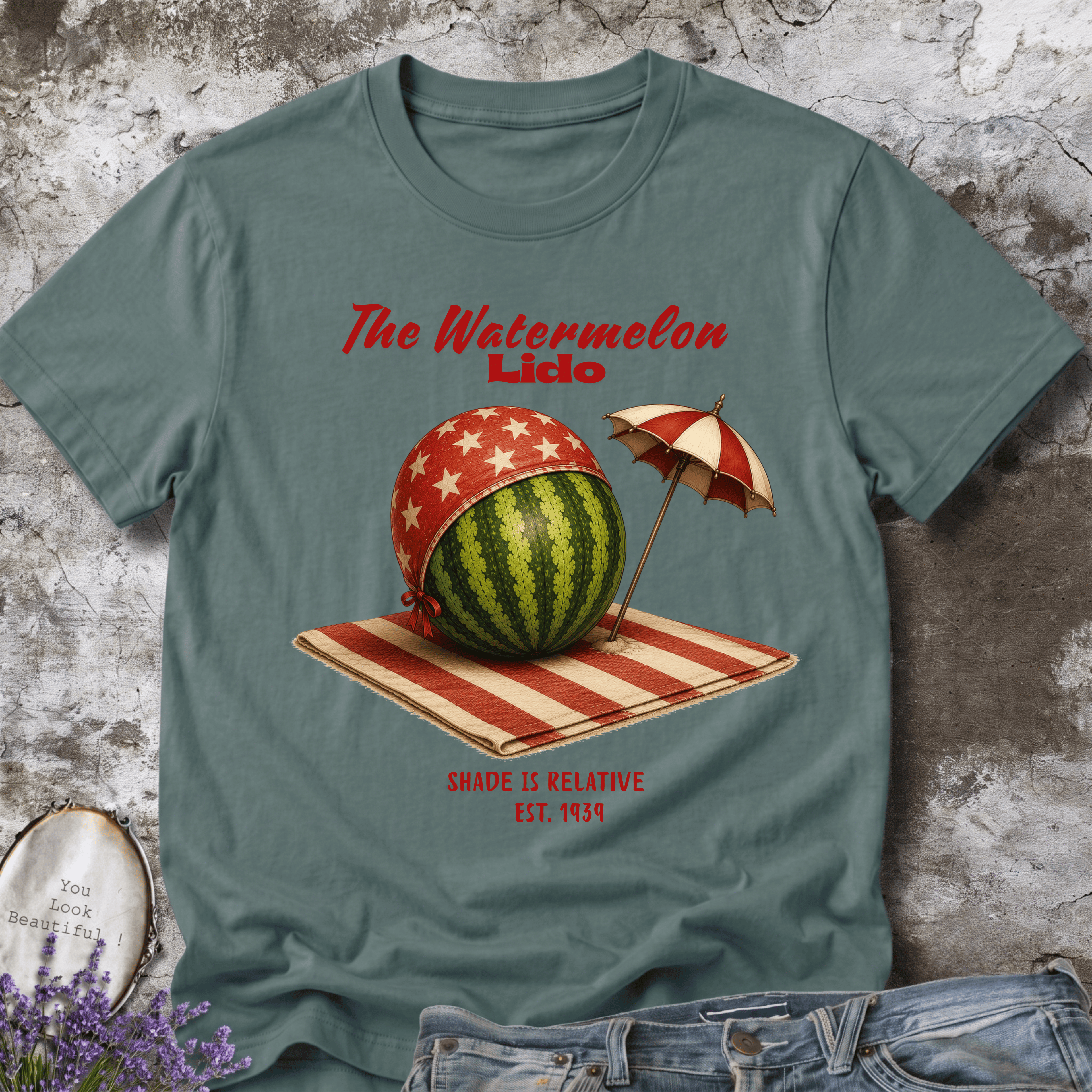 The Watermelon Lido – Vintage Watermelon Beach Tee