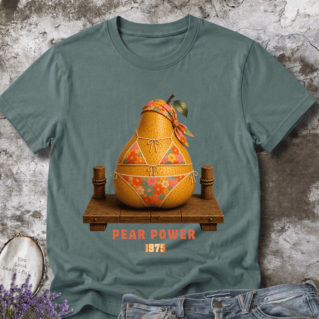 Pear Power 1975 – Vintage Hippie Pear Graphic Tee