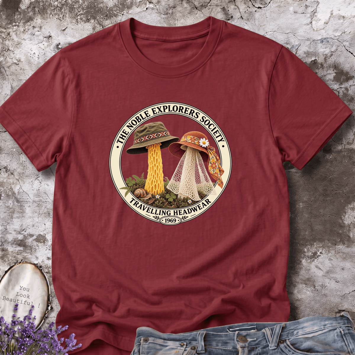 1969 Travelling Headwear Mushroom Tee