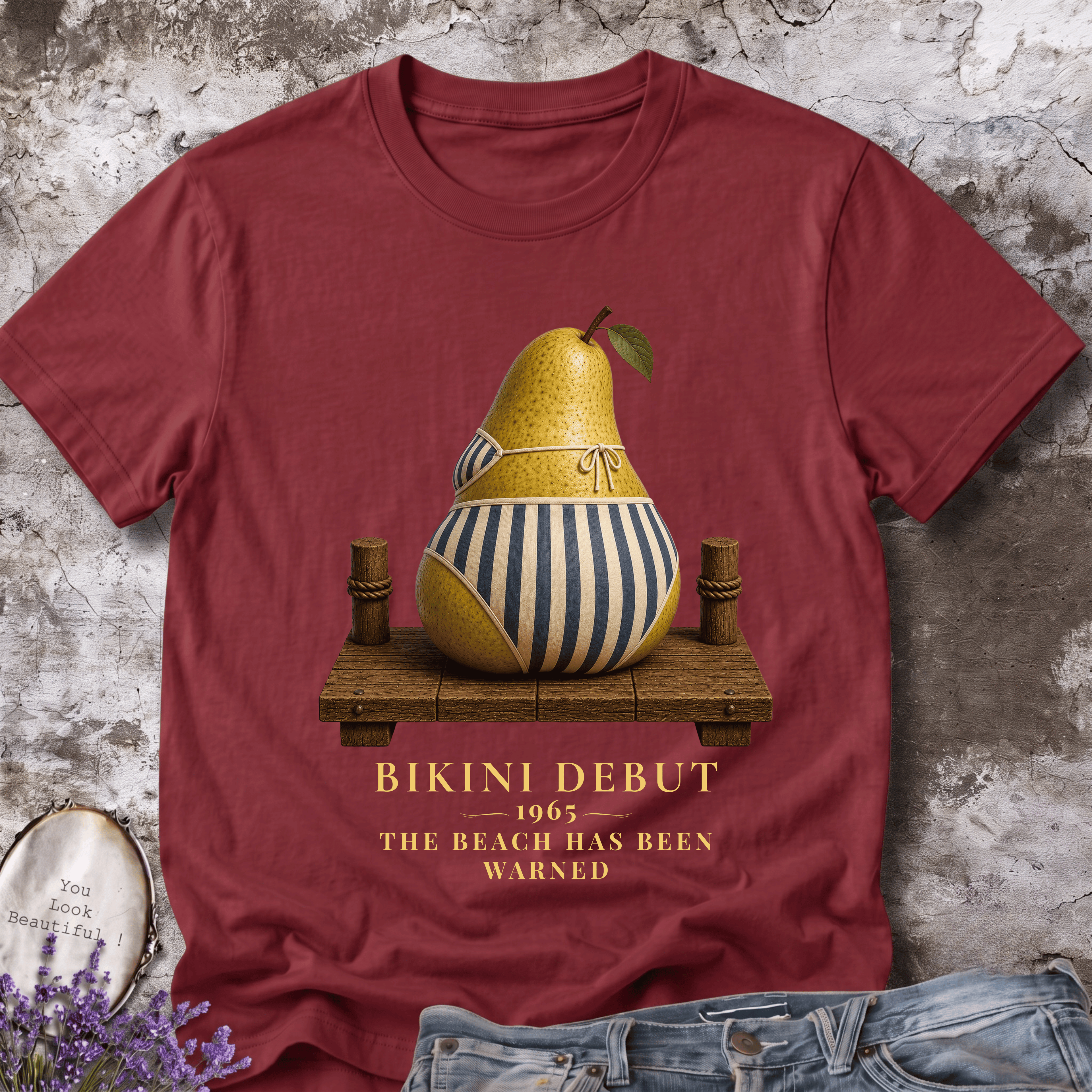 Bikini Debut 1965 – Funny Pear Graphic Tee