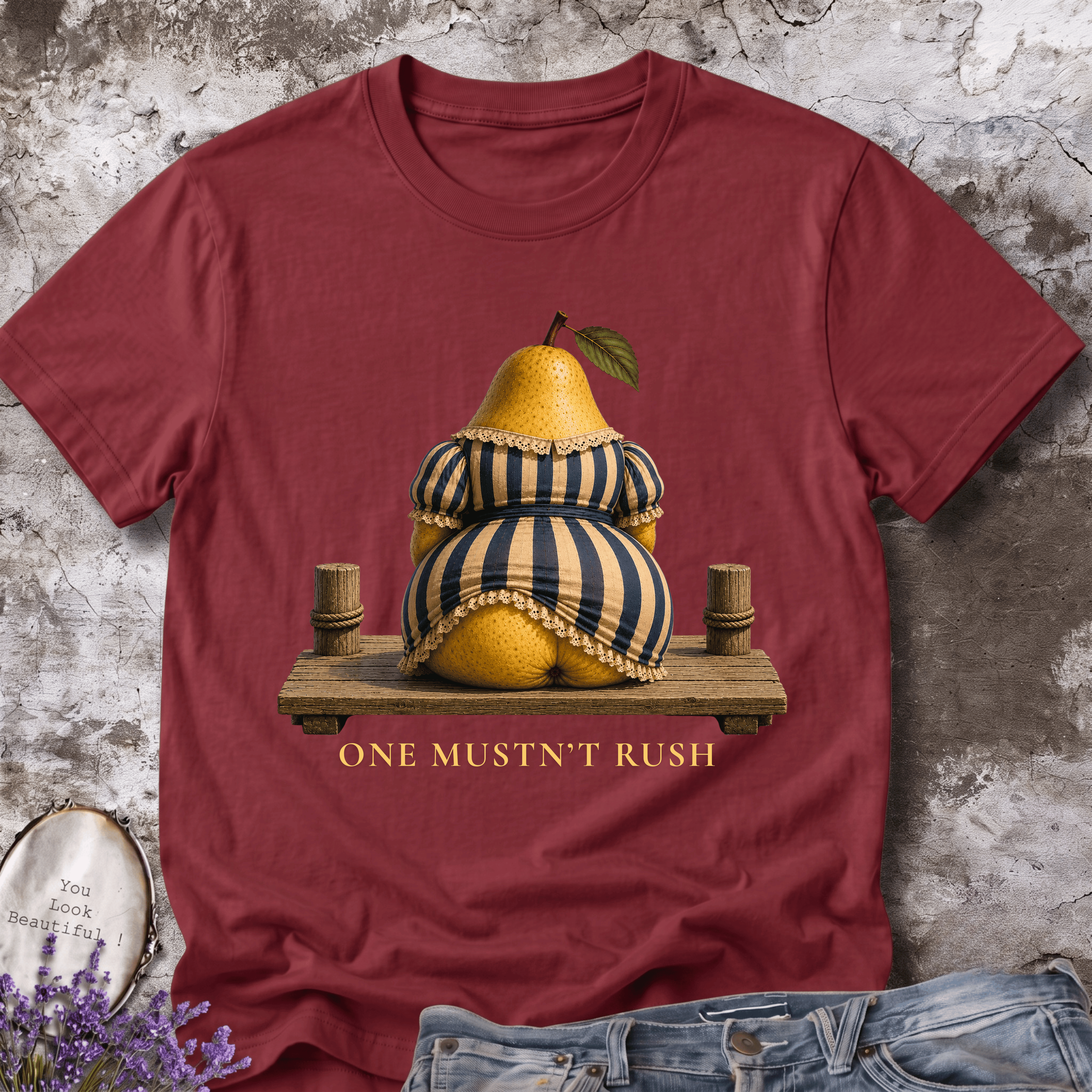 One Mustn't Rush – Victorian Pear Graphic Tee