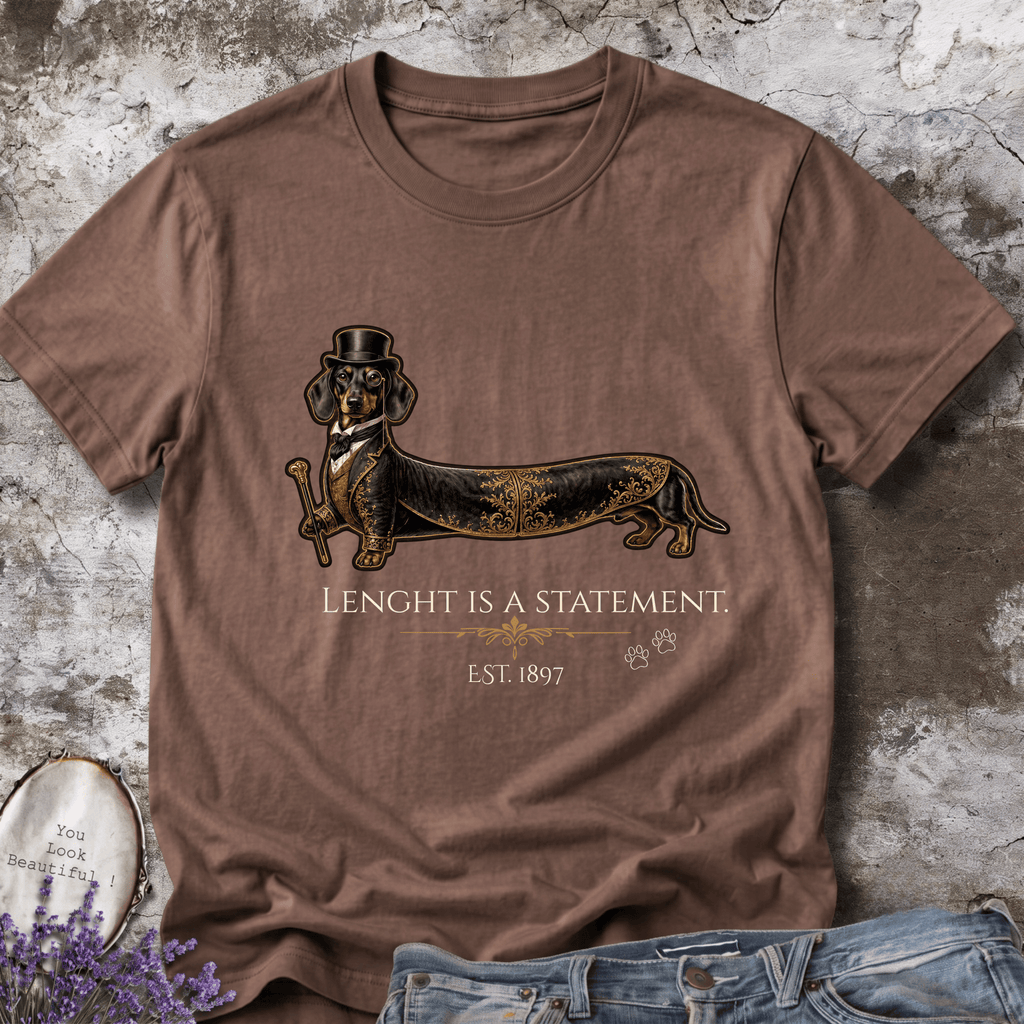 Vintage Sausage Dog Graphic Tee – Length Is A Statement