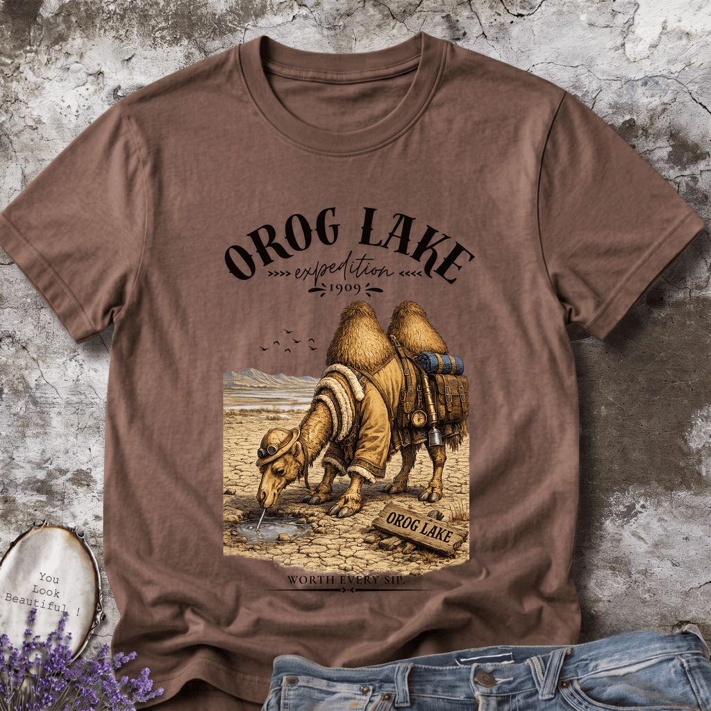 Orog Lake Explorer Camel – Vintage Mongolia Graphic Tee