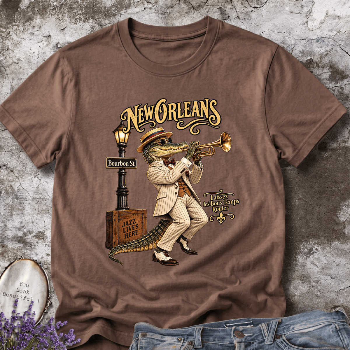 New Orleans Jazz Crocodile Tee