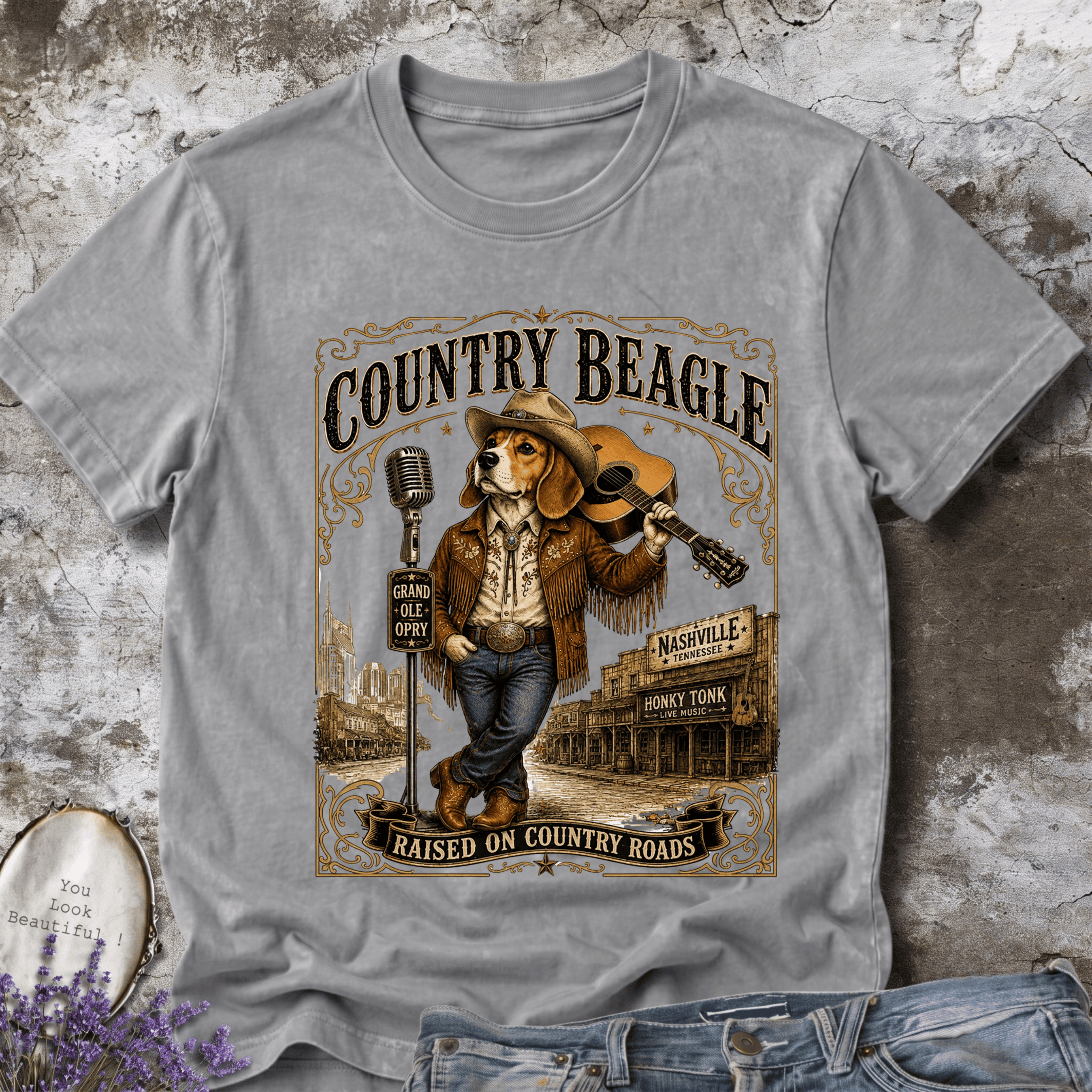 Country Beagle | Rustic Farm Dog Graphic Tee