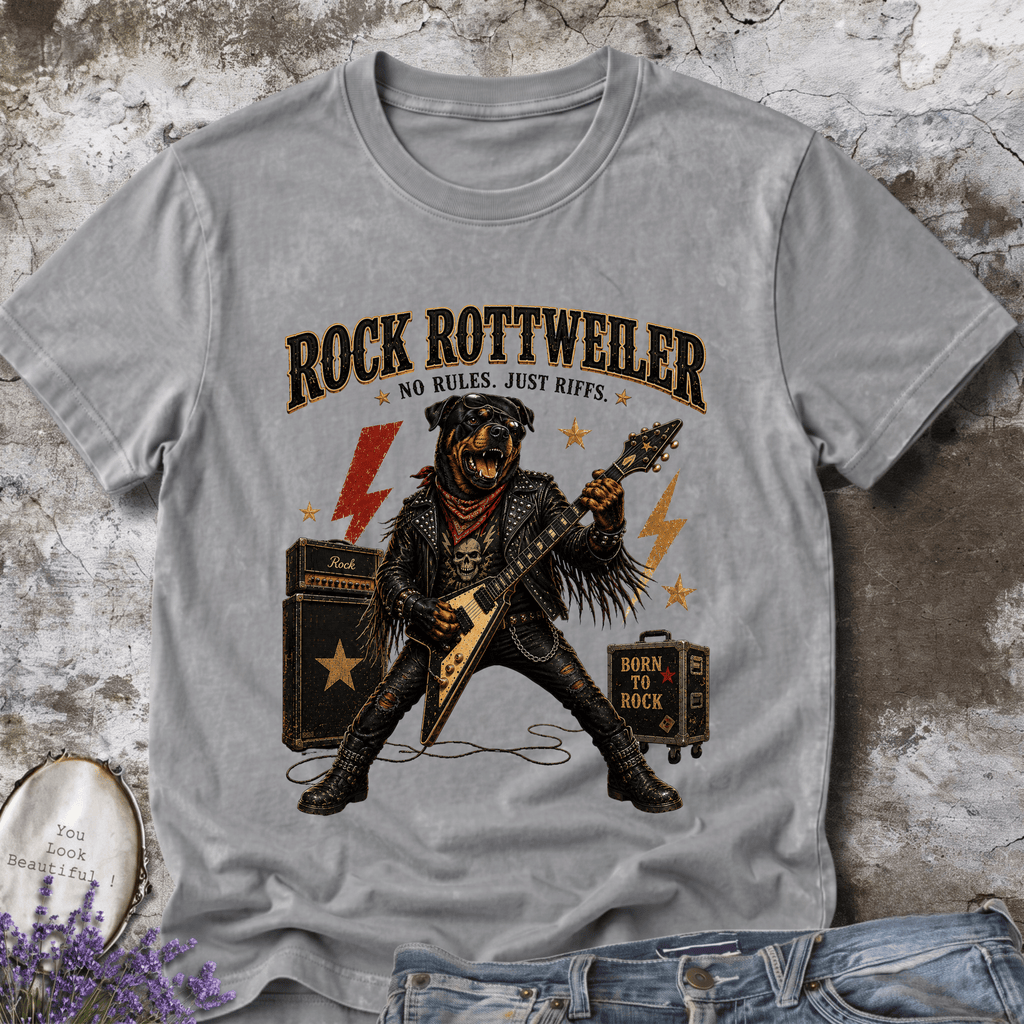 Rock Rottweiler – Vintage Rock Dog Graphic Tee