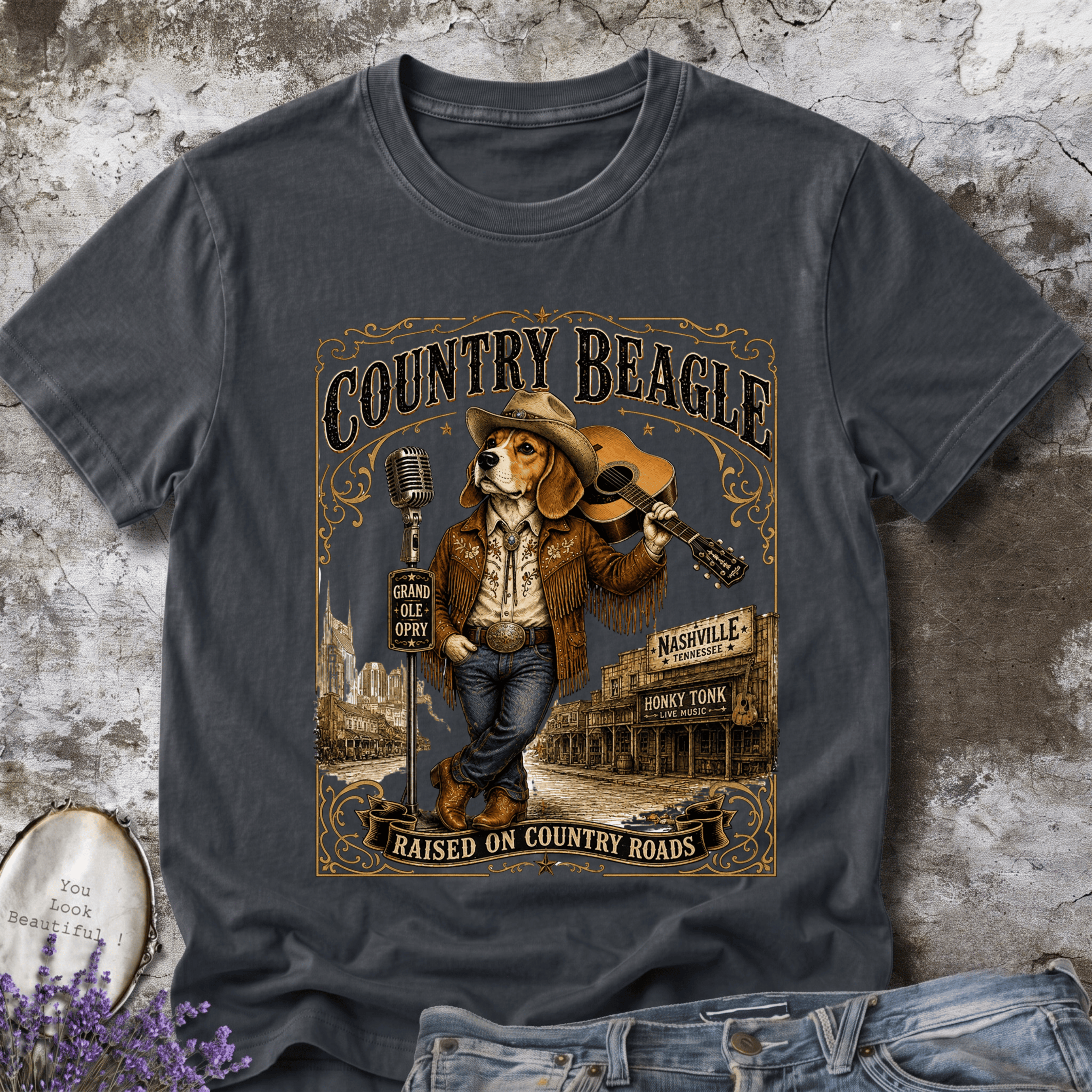 Country Beagle | Rustic Farm Dog Graphic Tee