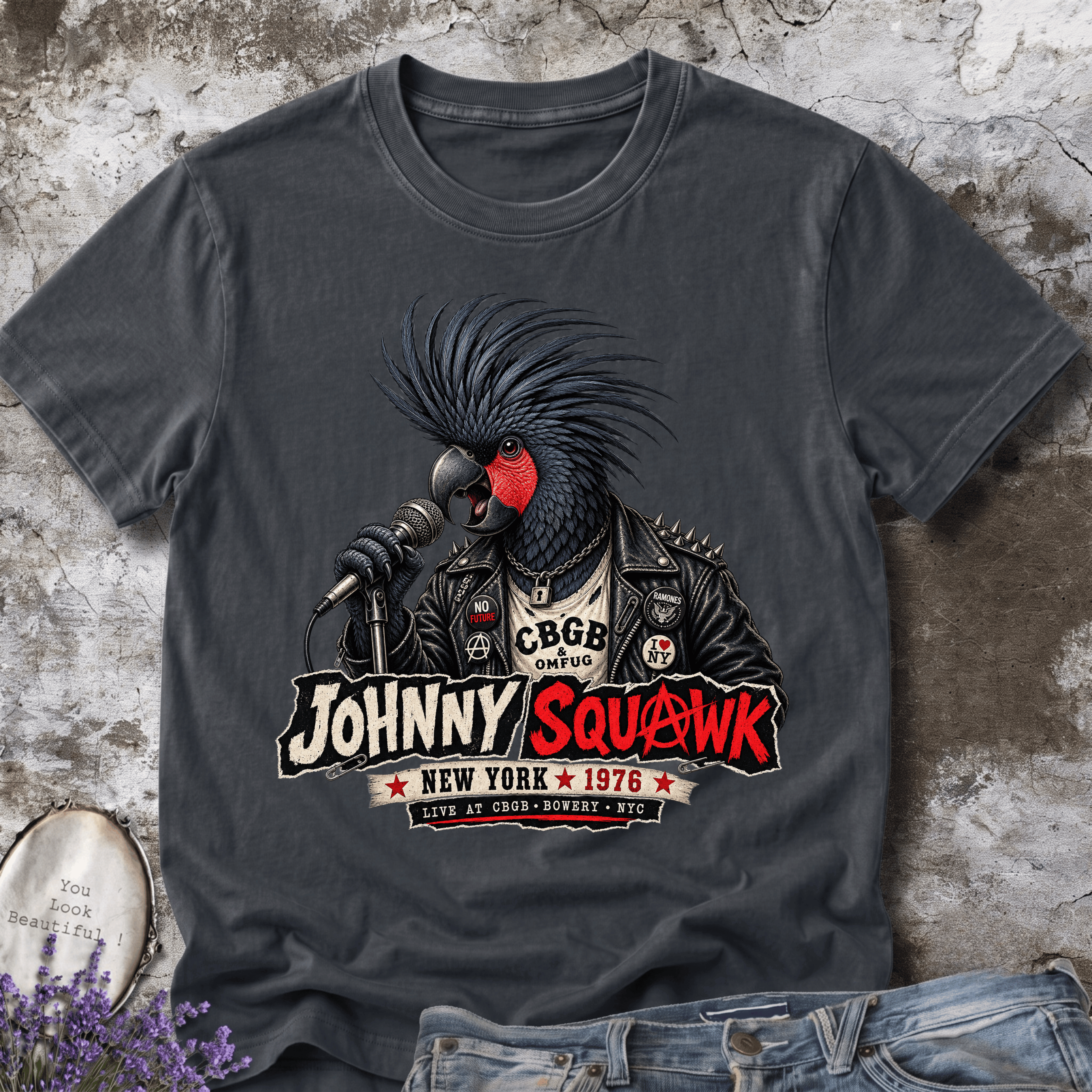Johnny Squawk – 1976 Punk Rock  Cockatoo Tee
