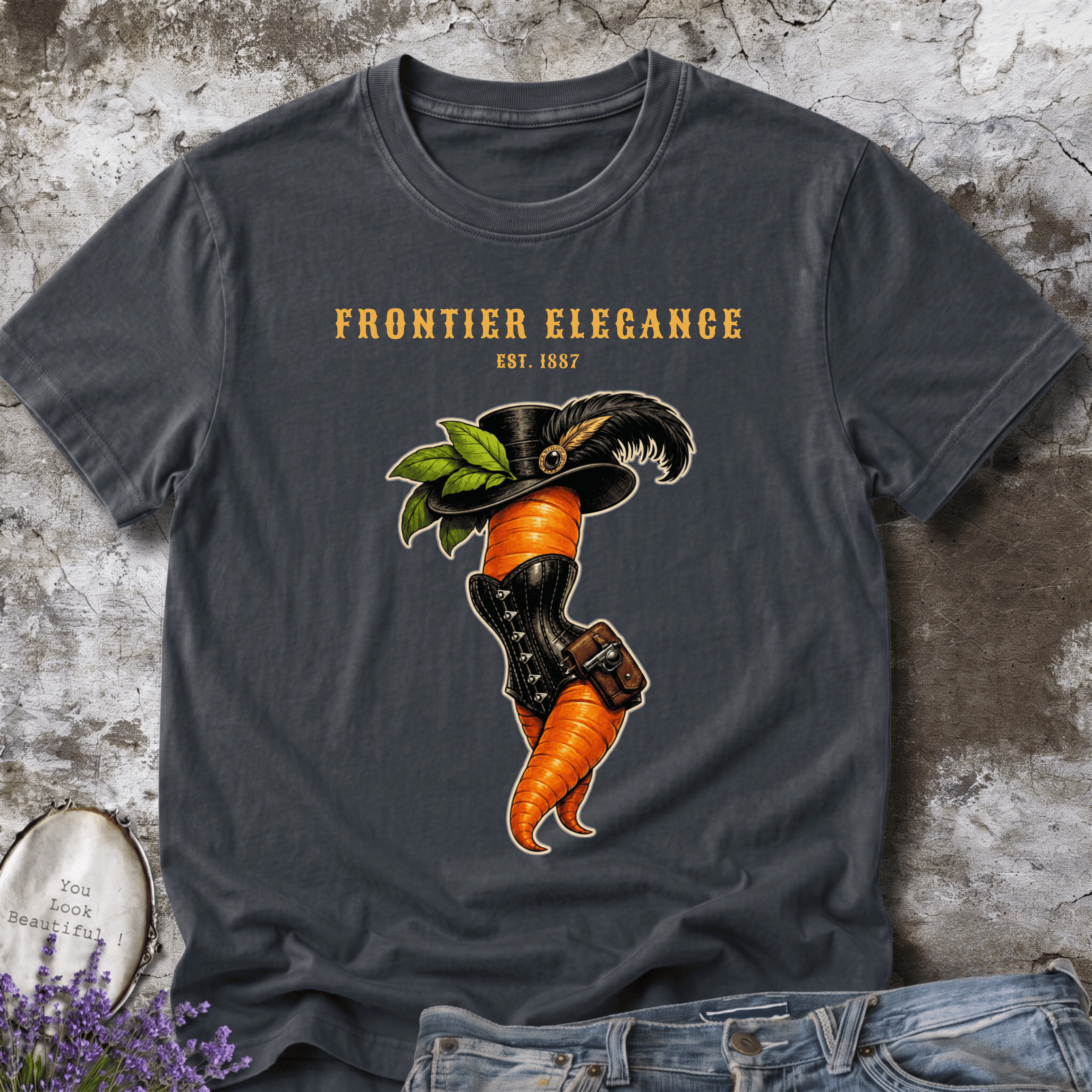 Frontier Elegance Tee | Victorian Western Carrot