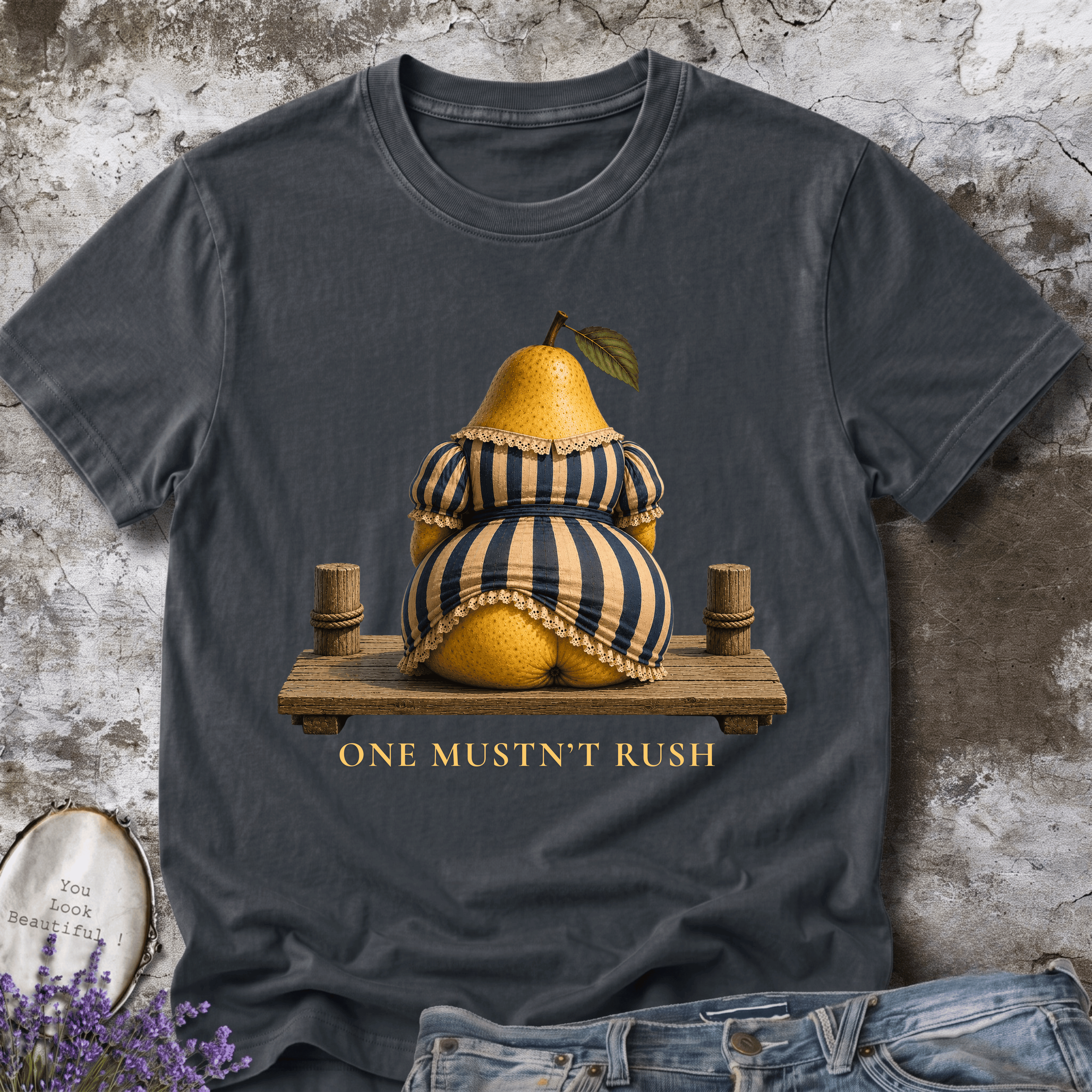One Mustn't Rush – Victorian Pear Graphic Tee