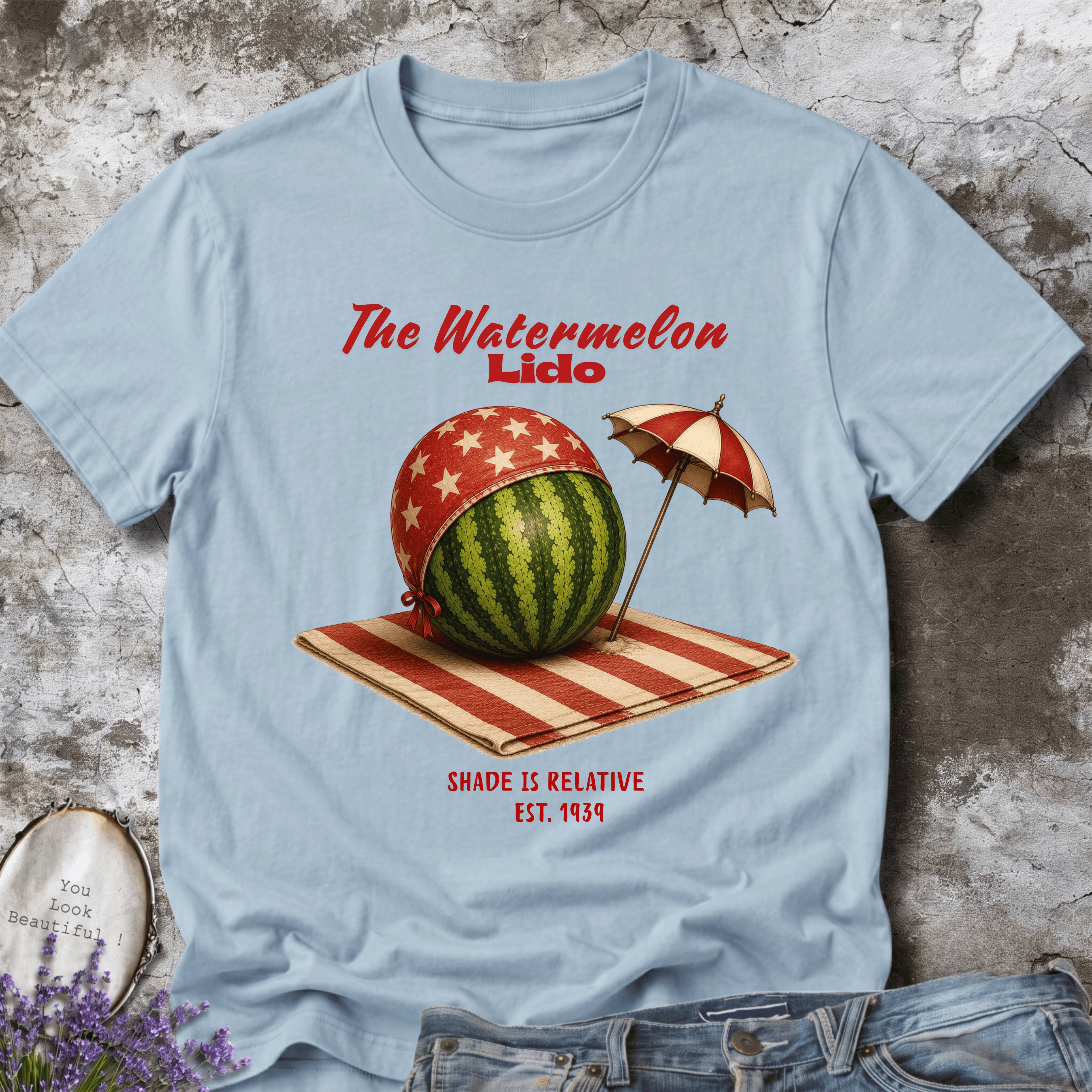 The Watermelon Lido – Vintage Watermelon Beach Tee