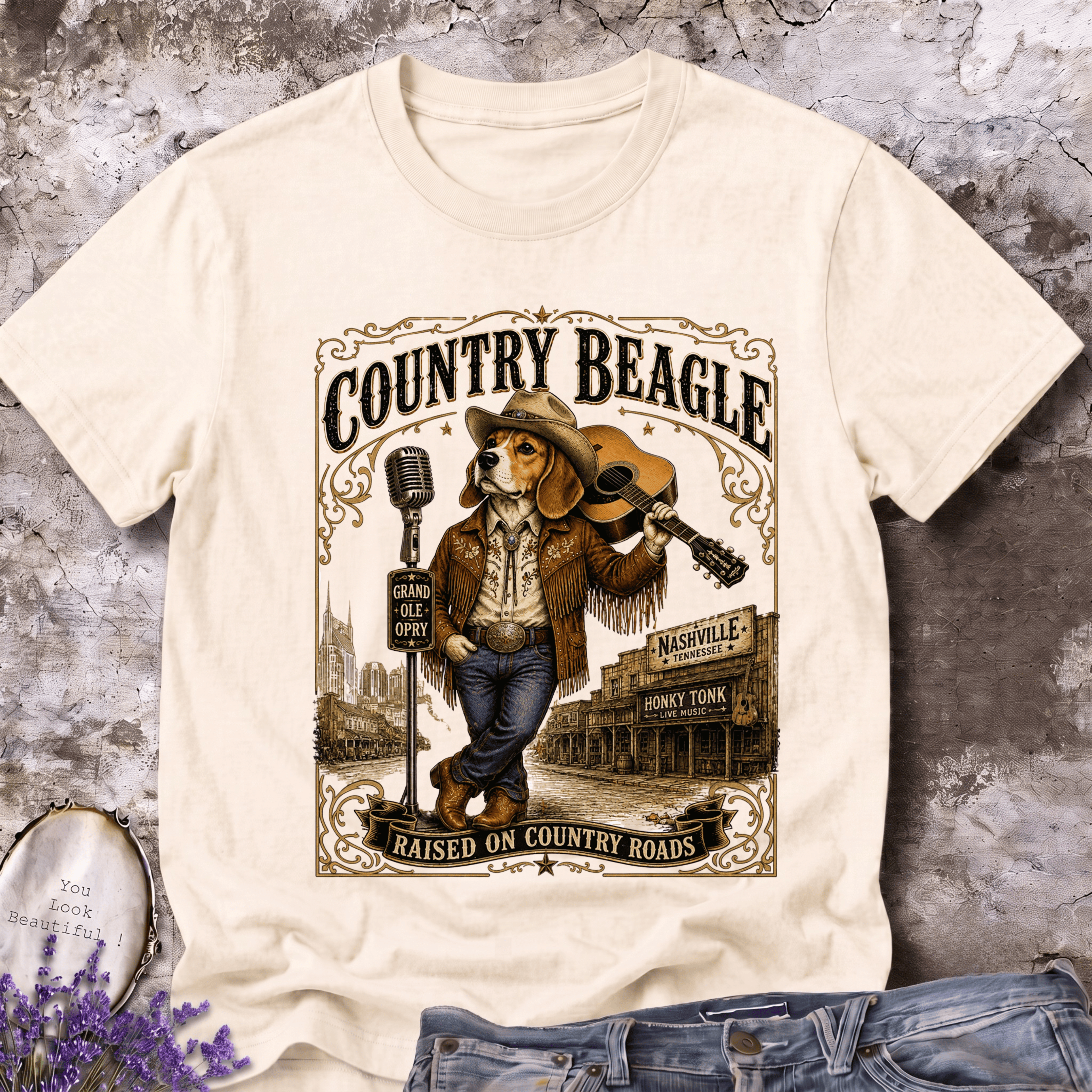 Country Beagle | Rustic Farm Dog Graphic Tee