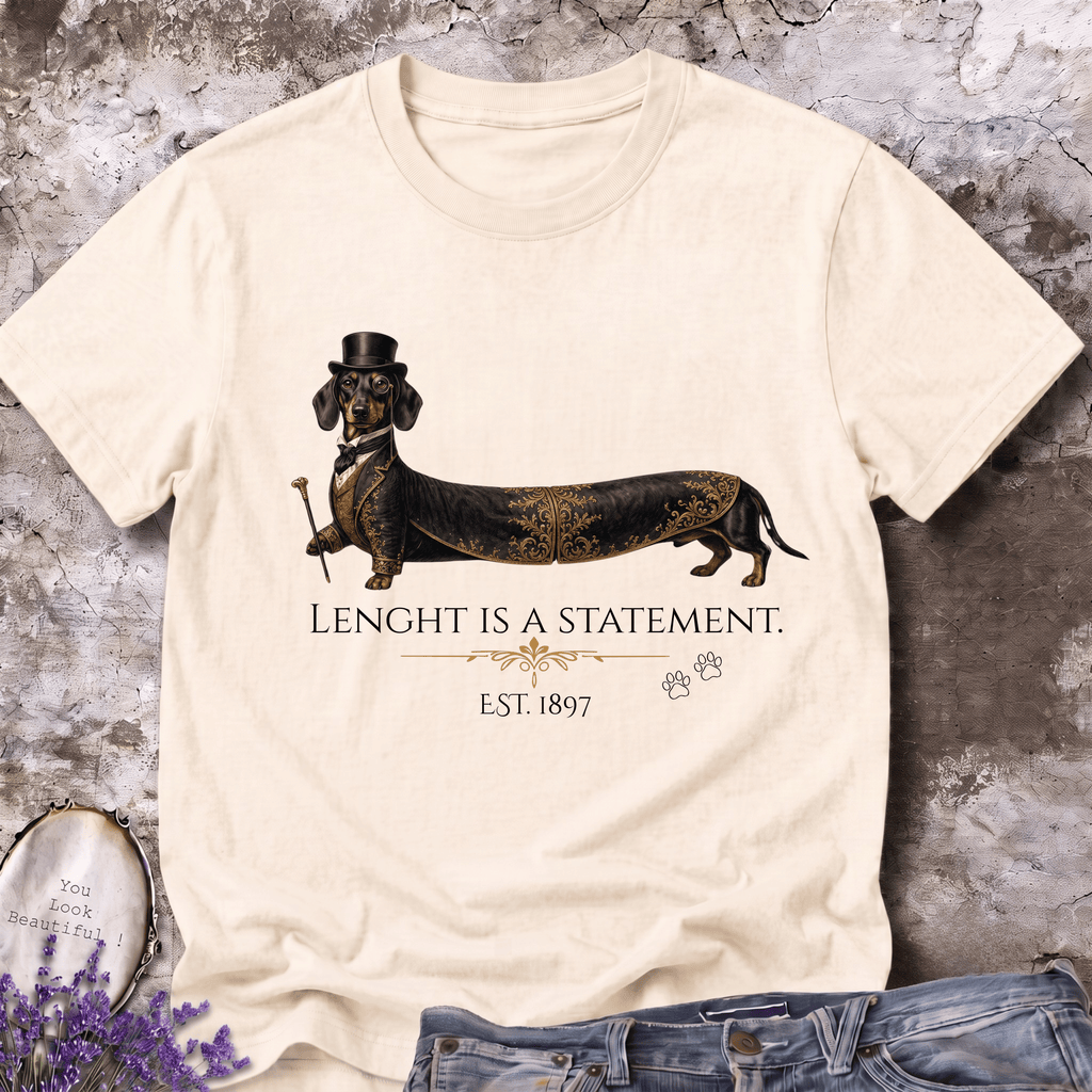 Vintage Sausage Dog Graphic Tee – Length Is A Statement