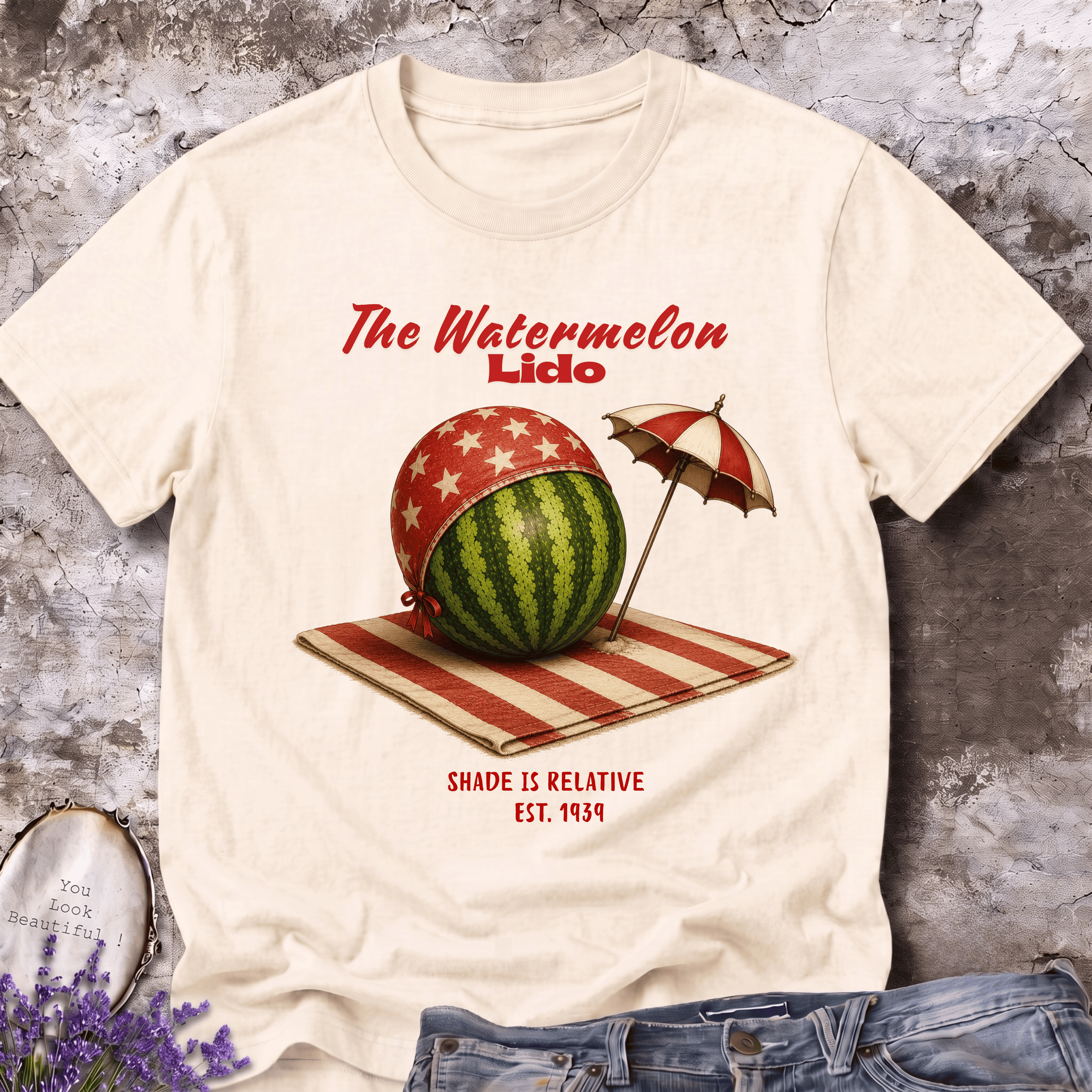 The Watermelon Lido – Vintage Watermelon Beach Tee