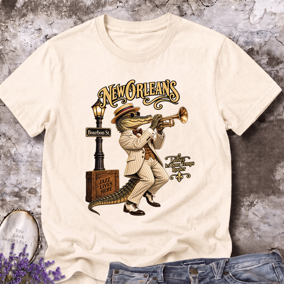 New Orleans Jazz Crocodile Tee