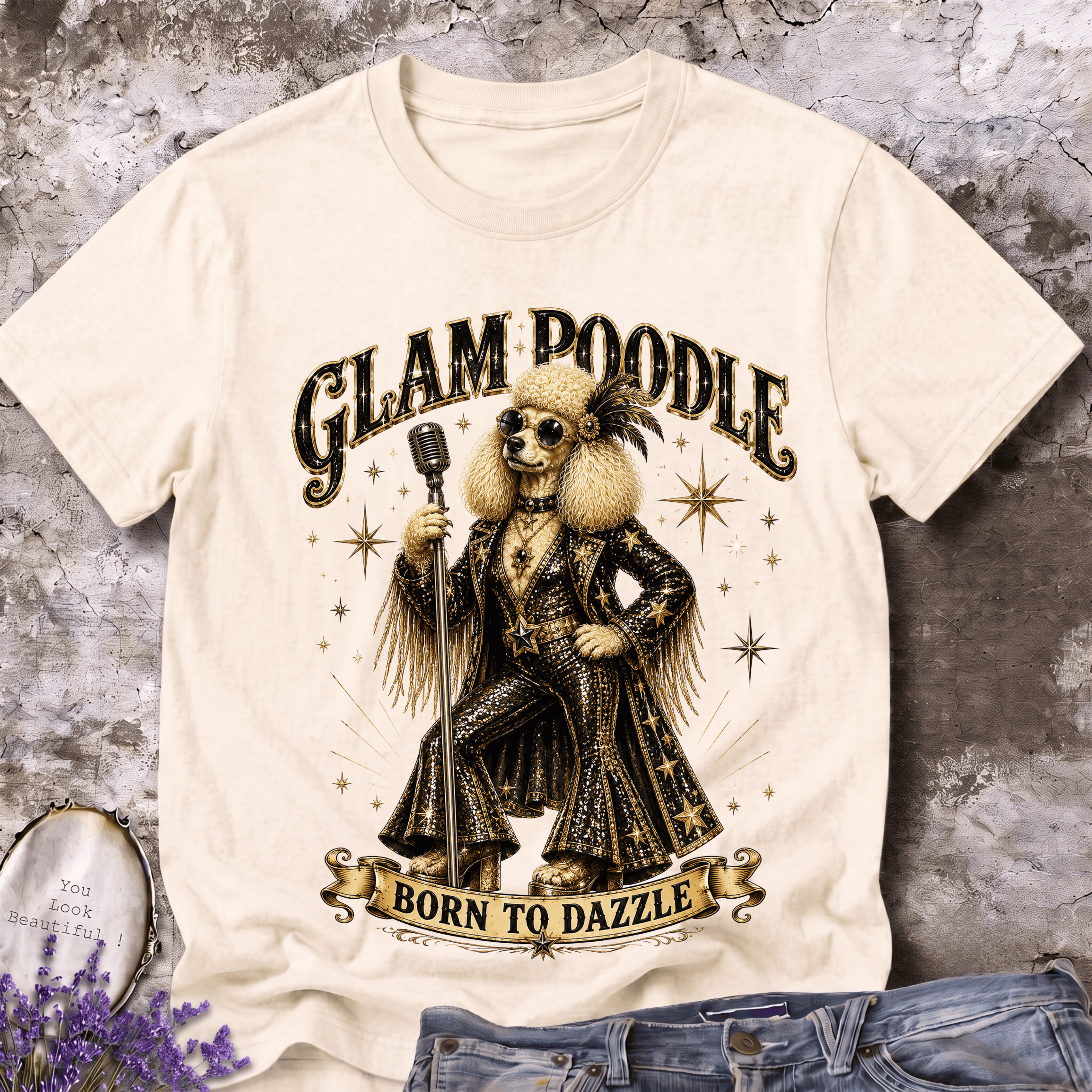 Glam Poodle – Elegant Poodle Vintage Tee