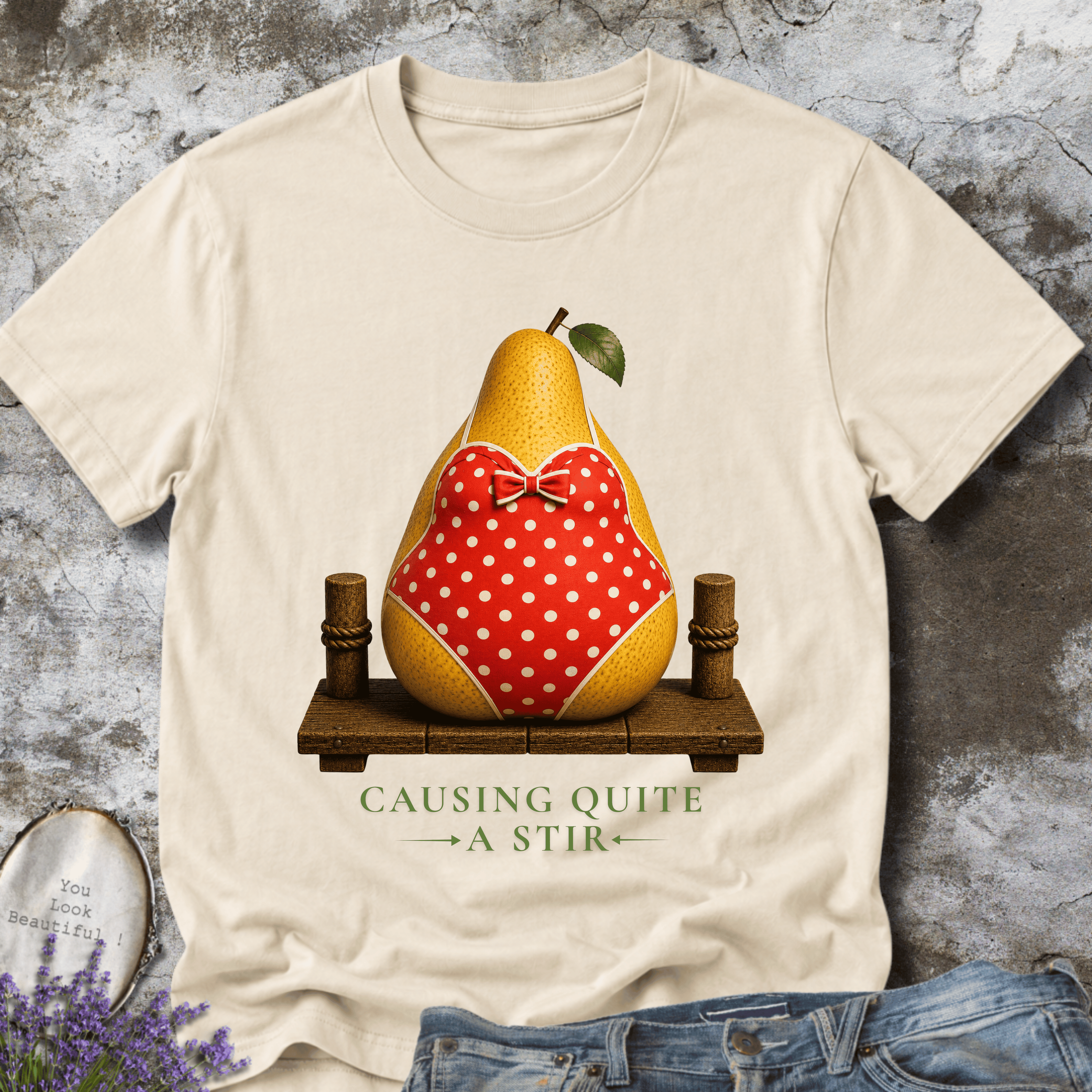 Causing Quite a Stir – Funny Pear Graphic Tee