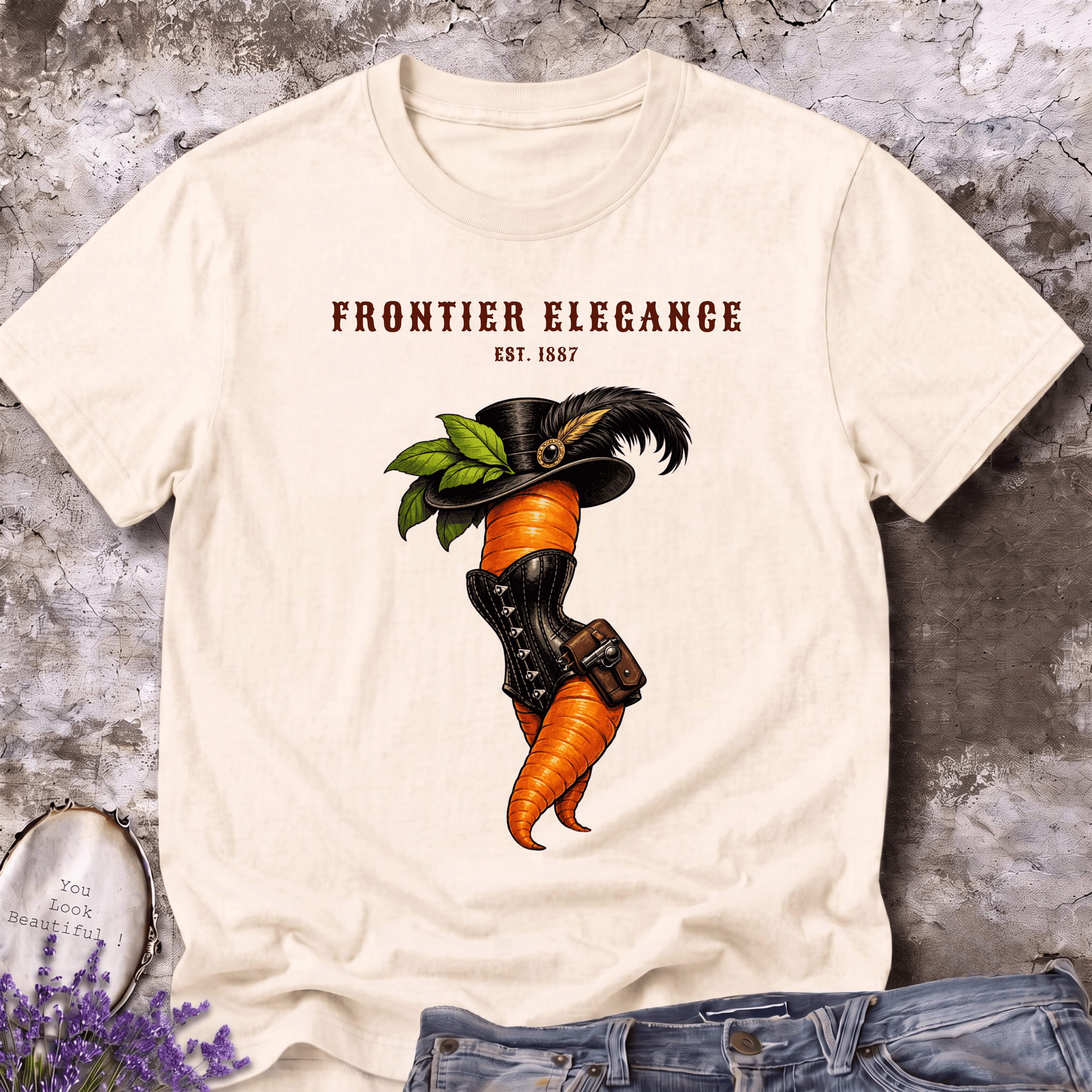 Frontier Elegance Tee | Victorian Western Carrot