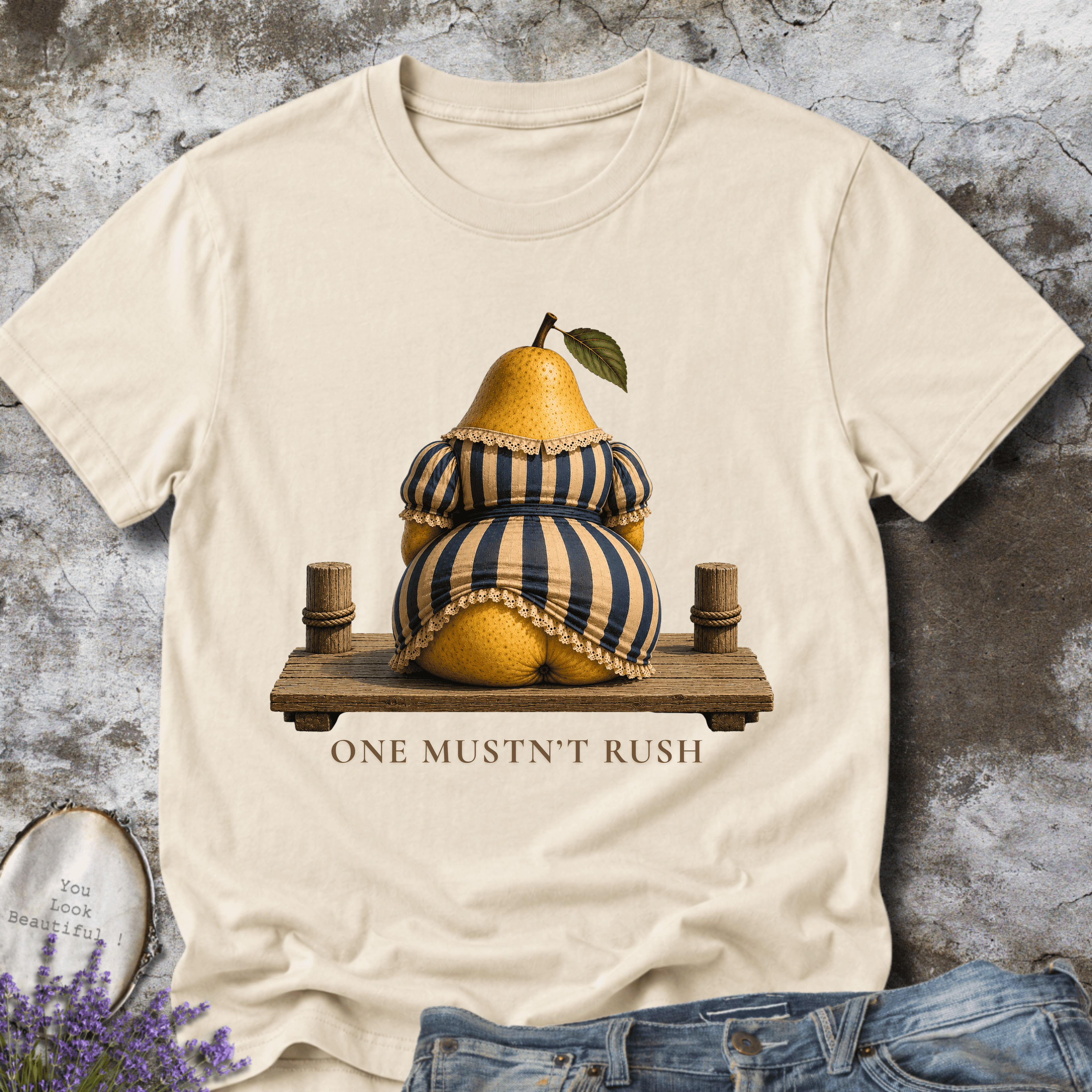One Mustn't Rush – Victorian Pear Graphic Tee