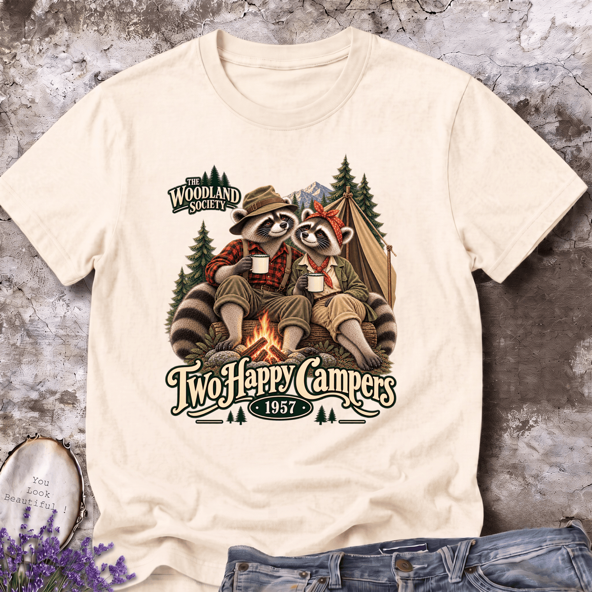 Two Happy Campers Raccoon Tee
