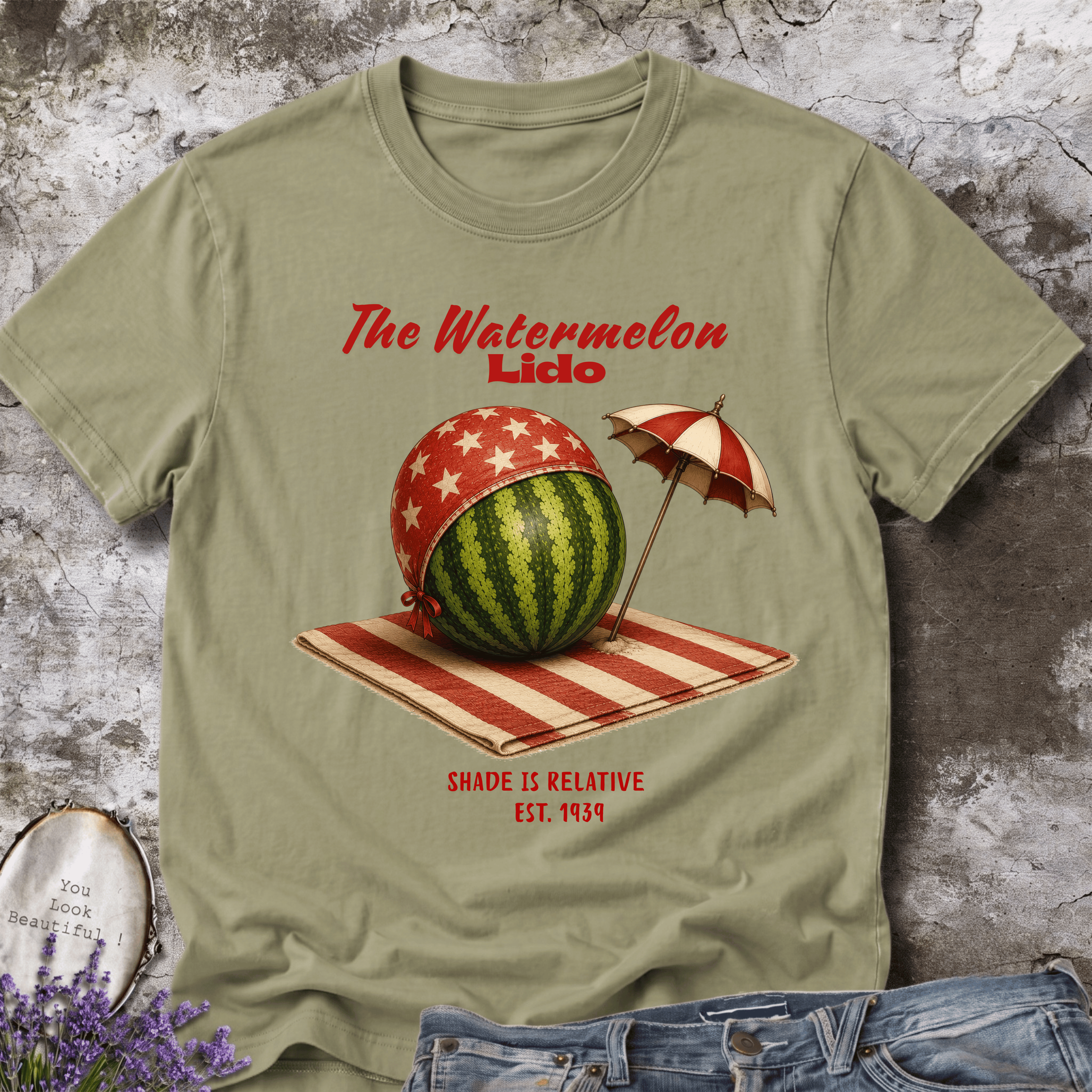 The Watermelon Lido – Vintage Watermelon Beach Tee