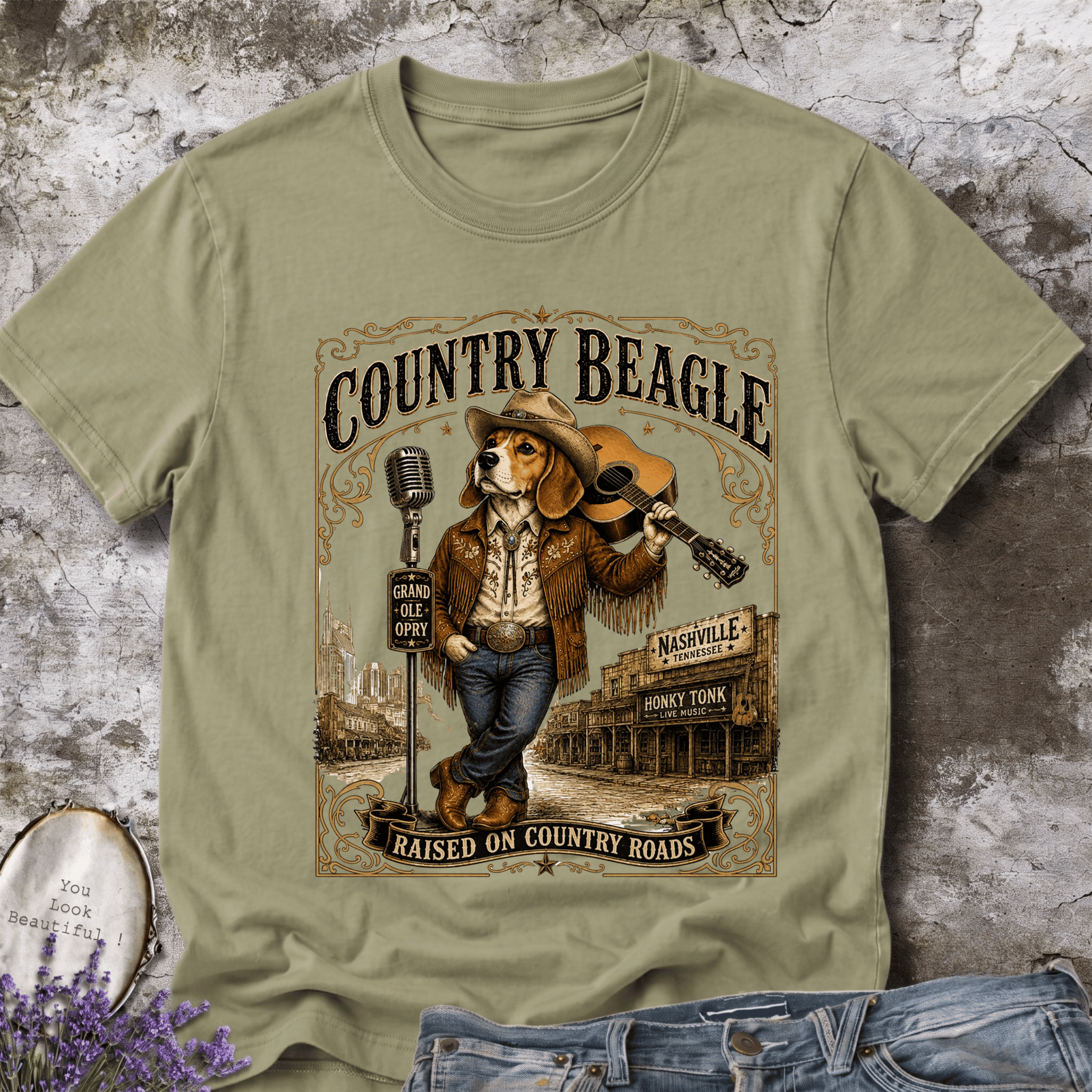 Country Beagle | Rustic Farm Dog Graphic Tee