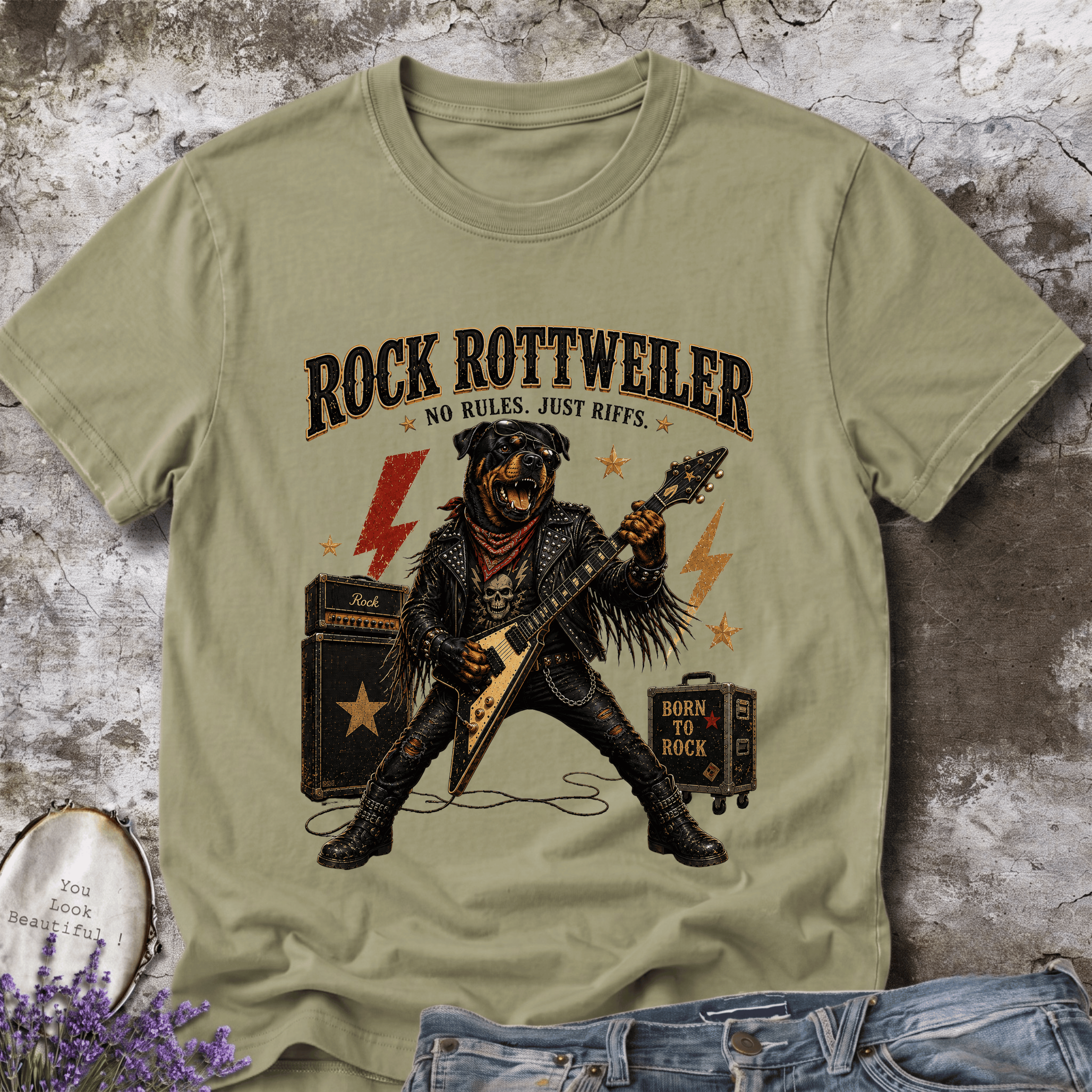 Rock Rottweiler – Vintage Rock Dog Graphic Tee
