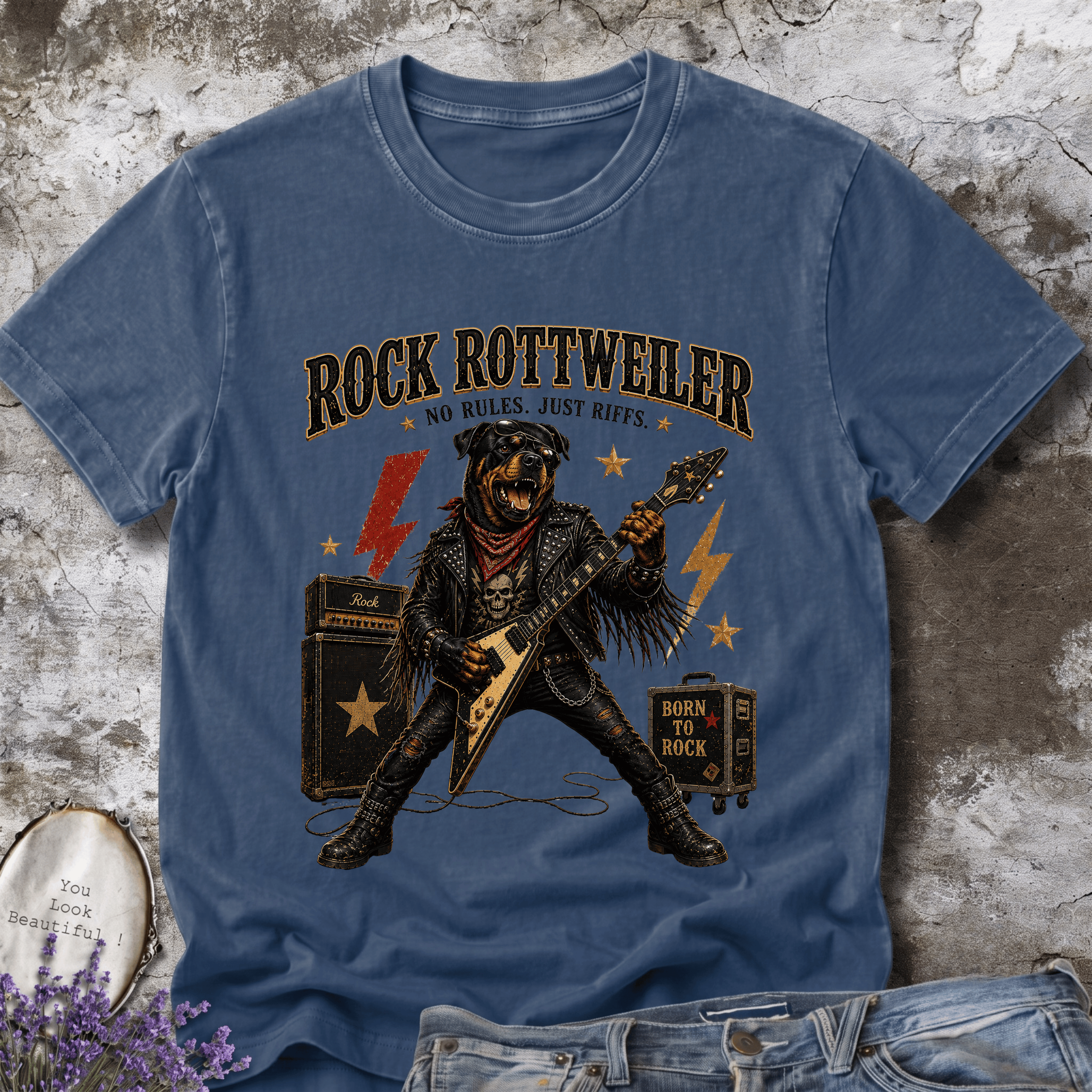 Rock Rottweiler – Vintage Rock Dog Graphic Tee