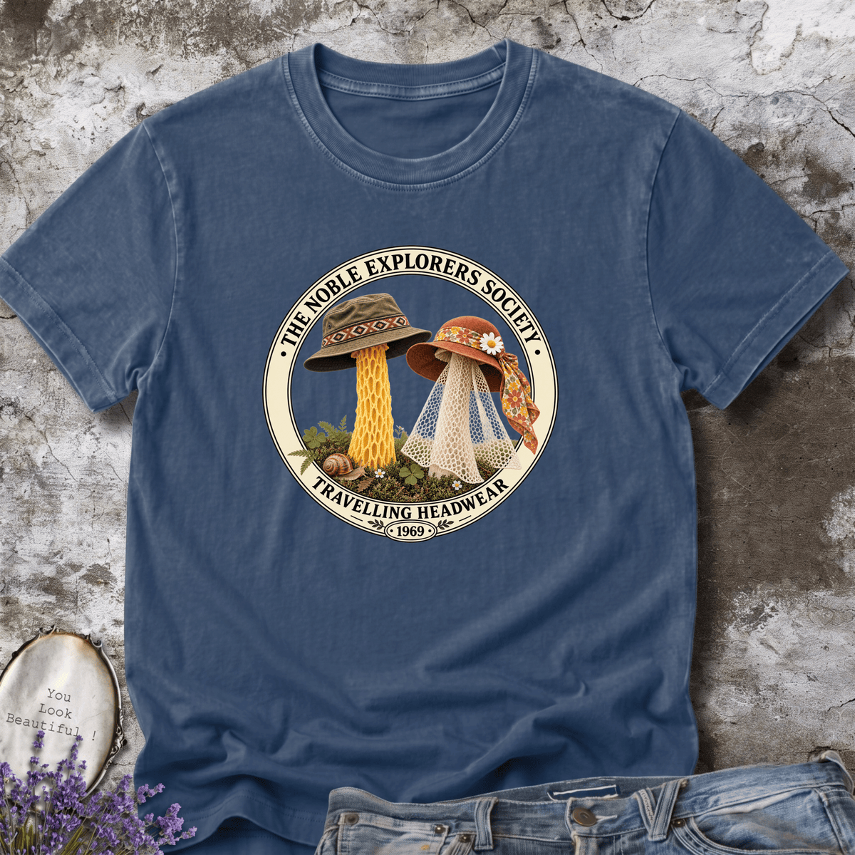 1969 Travelling Headwear Mushroom Tee