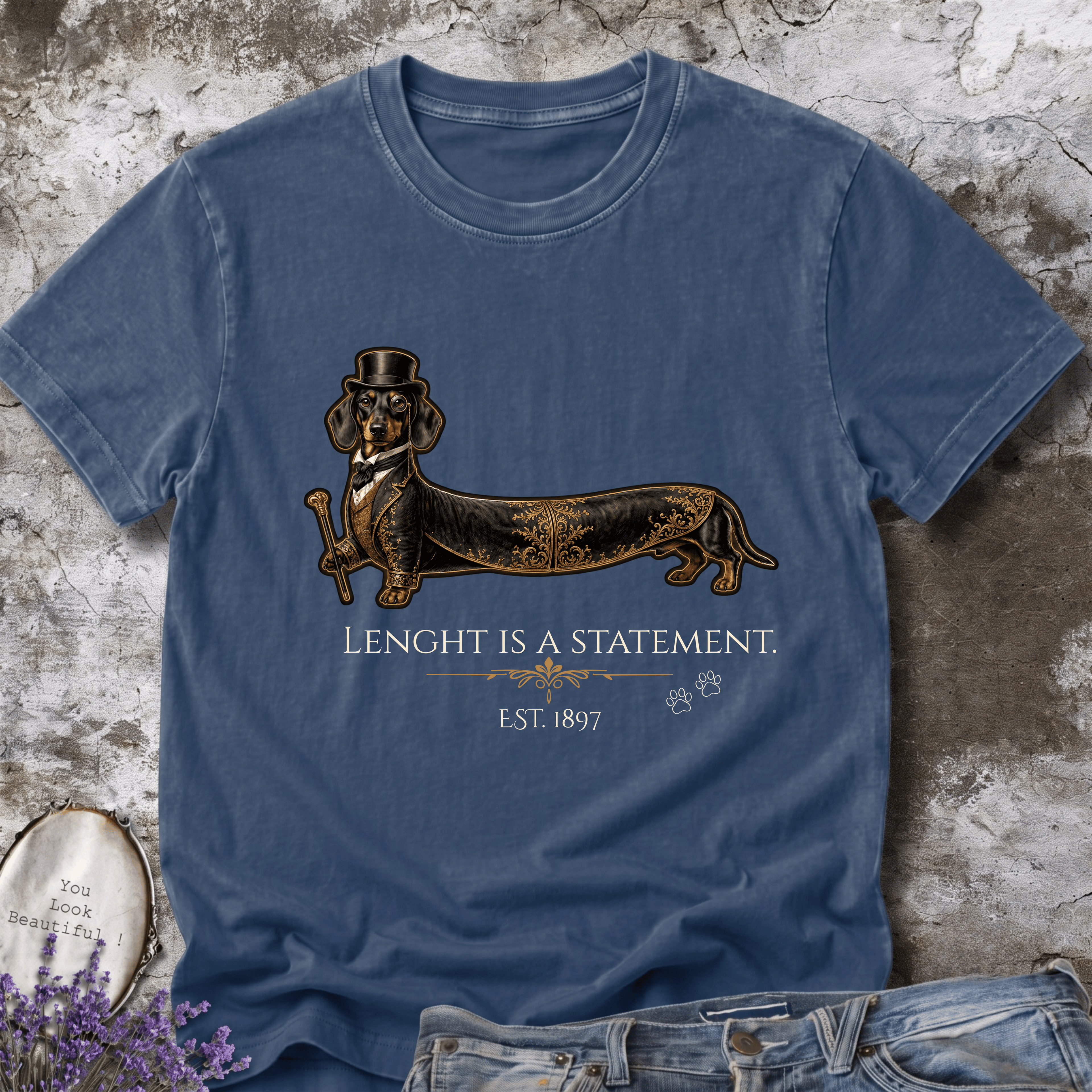 Vintage Sausage Dog Graphic Tee – Length Is A Statement