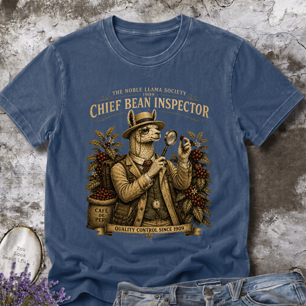 Chief Bean Inspector 1909 | Vintage Coffee Llama Tee