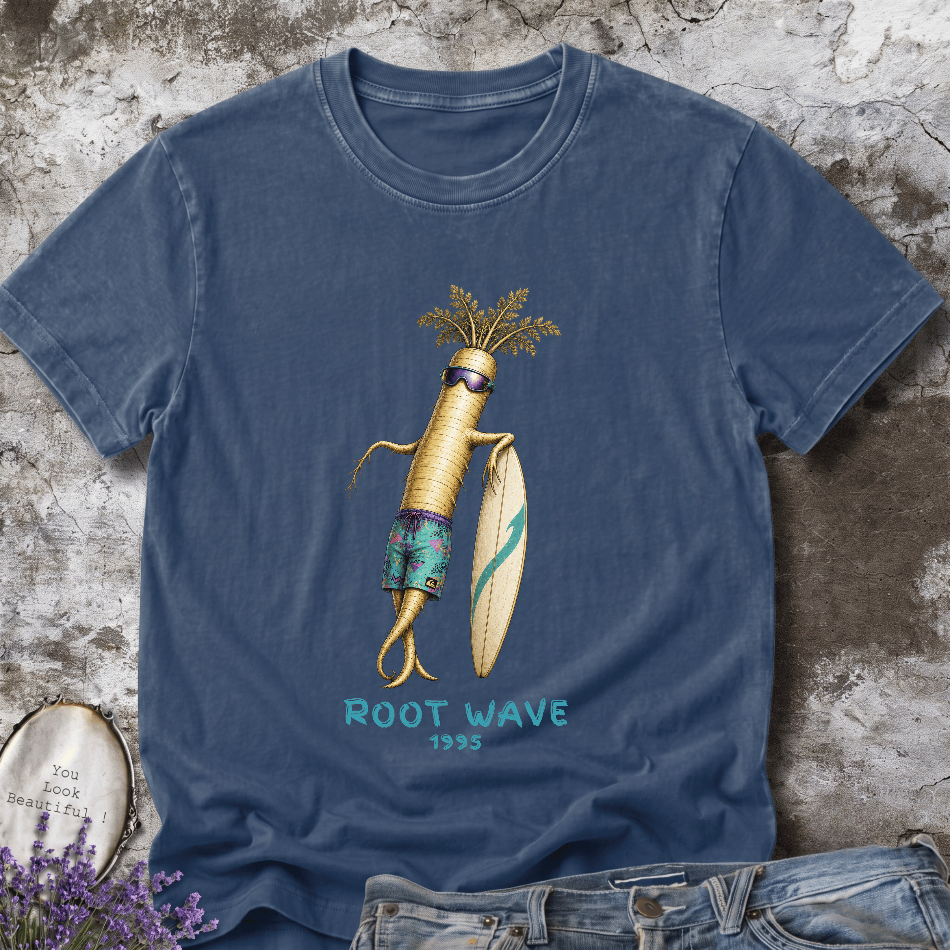Root Wave 1995 – Funny Surfing Parsnip Tee