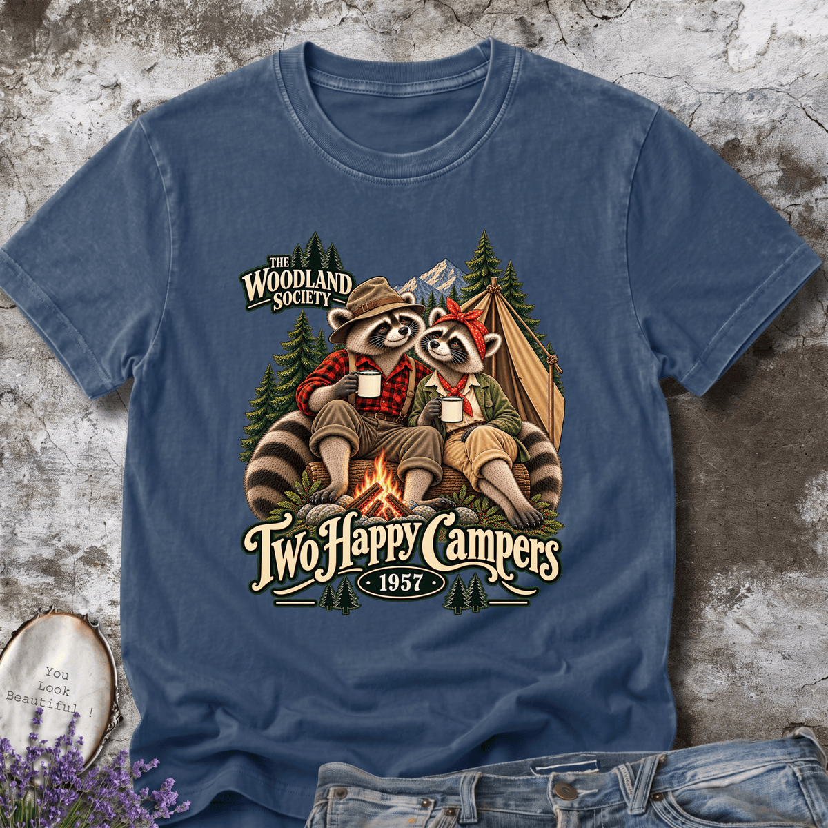 Two Happy Campers Raccoon Tee