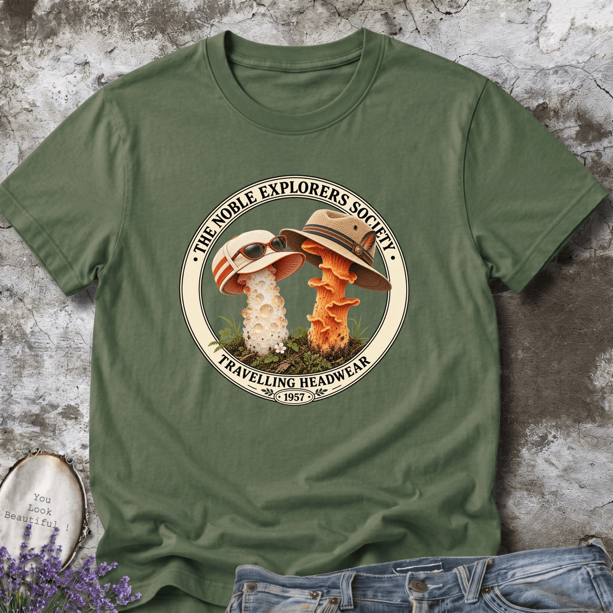1957 Travelling Headwear Mushroom Tee