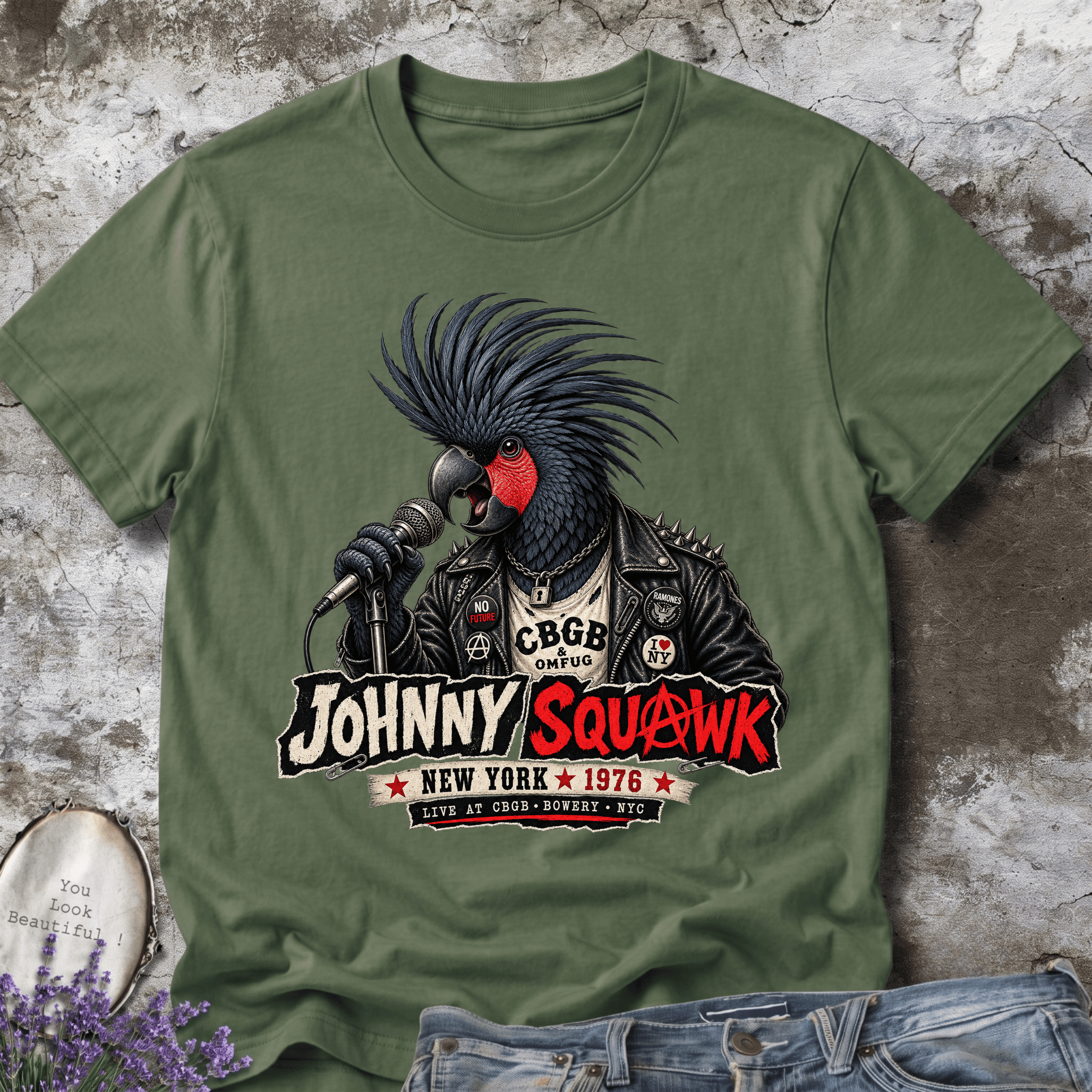 Johnny Squawk – 1976 Punk Rock  Cockatoo Tee