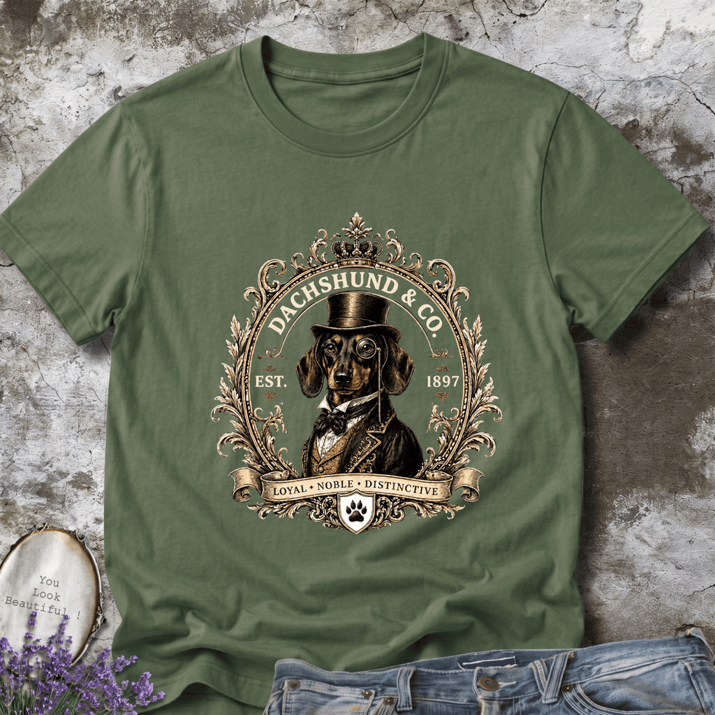 Dachshund & Co. 1897 Tee – Vintage Gentleman Wiener Dog T-shirt