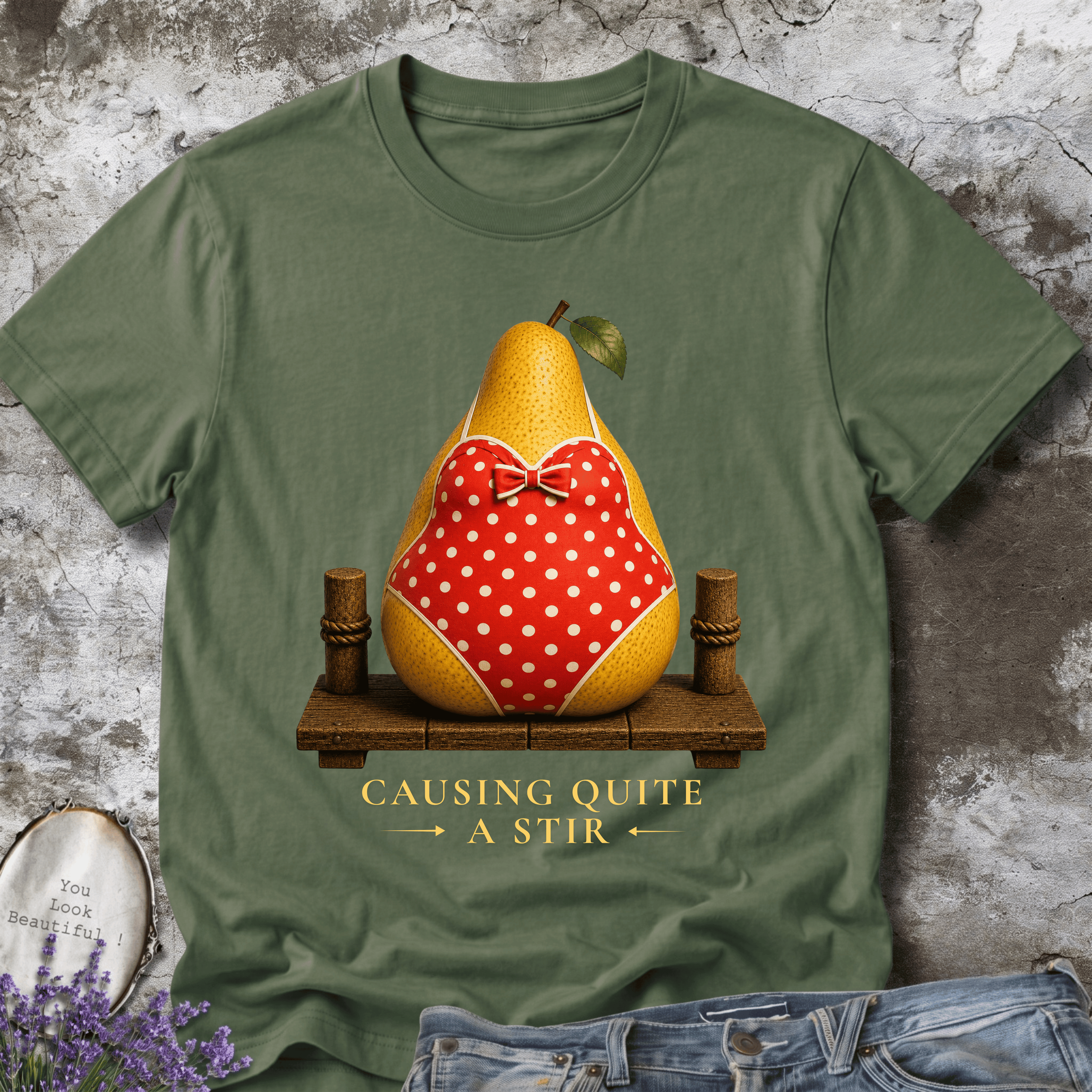 Causing Quite a Stir – Funny Pear Graphic Tee