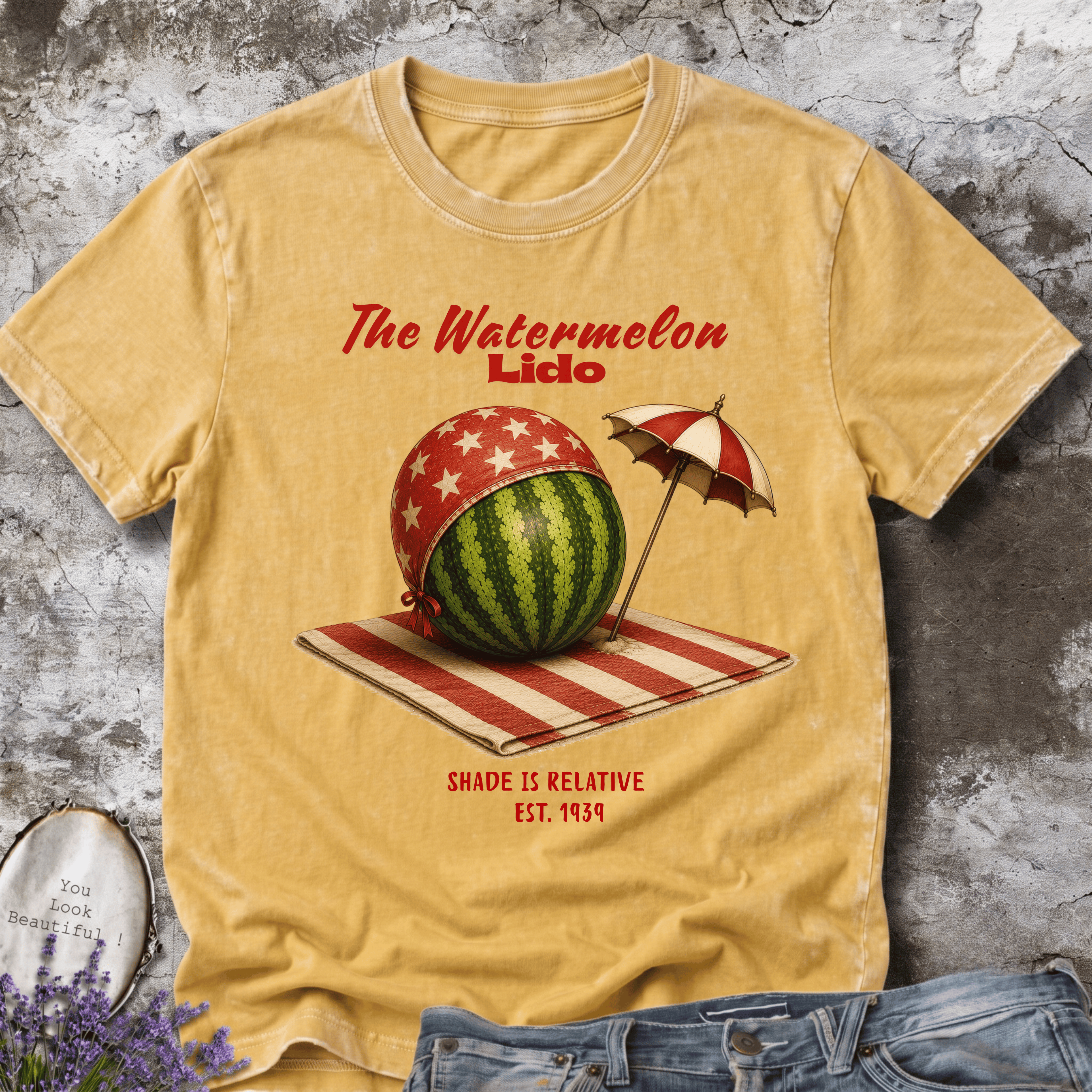The Watermelon Lido – Vintage Watermelon Beach Tee