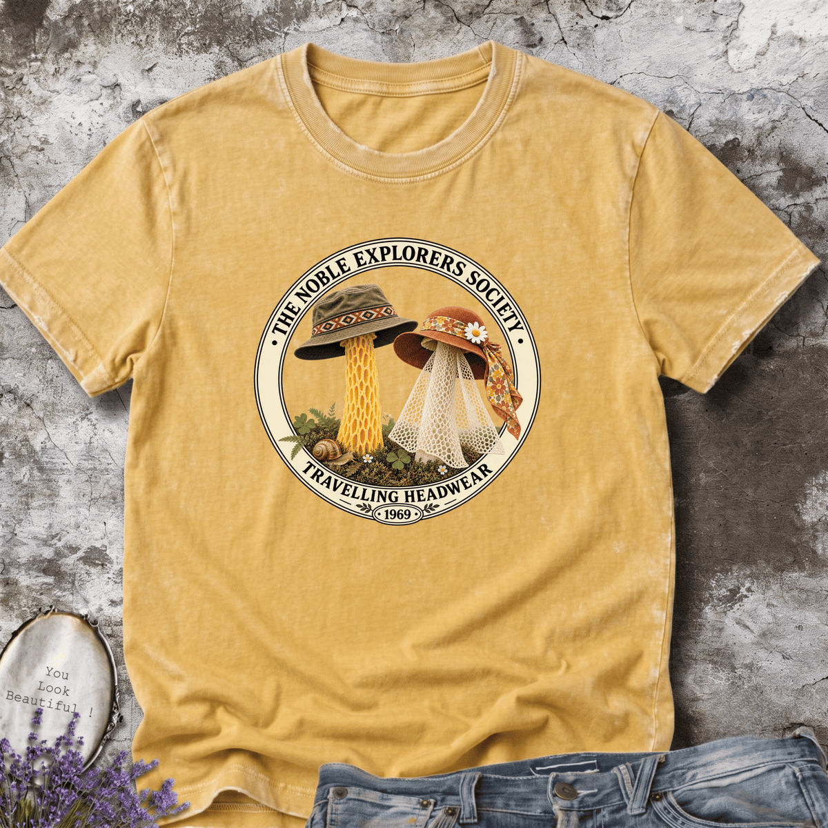 1969 Travelling Headwear Mushroom Tee