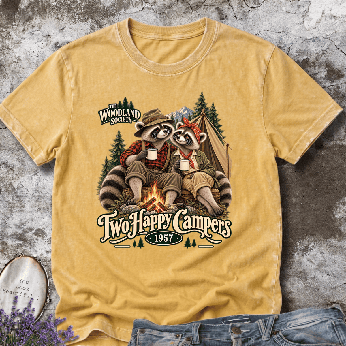 Two Happy Campers Raccoon Tee