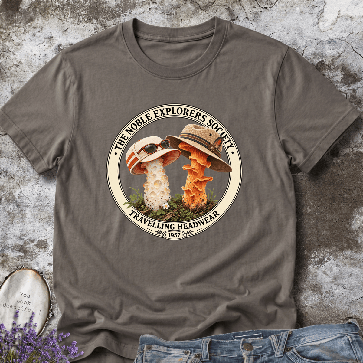 1957 Travelling Headwear Mushroom Tee