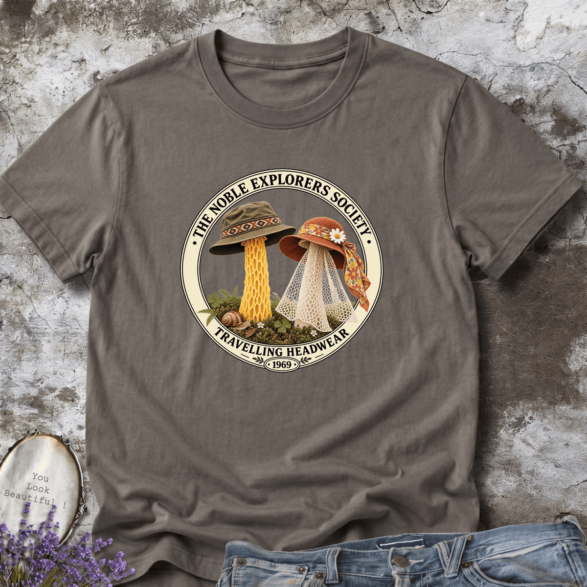 1969 Travelling Headwear Mushroom Tee