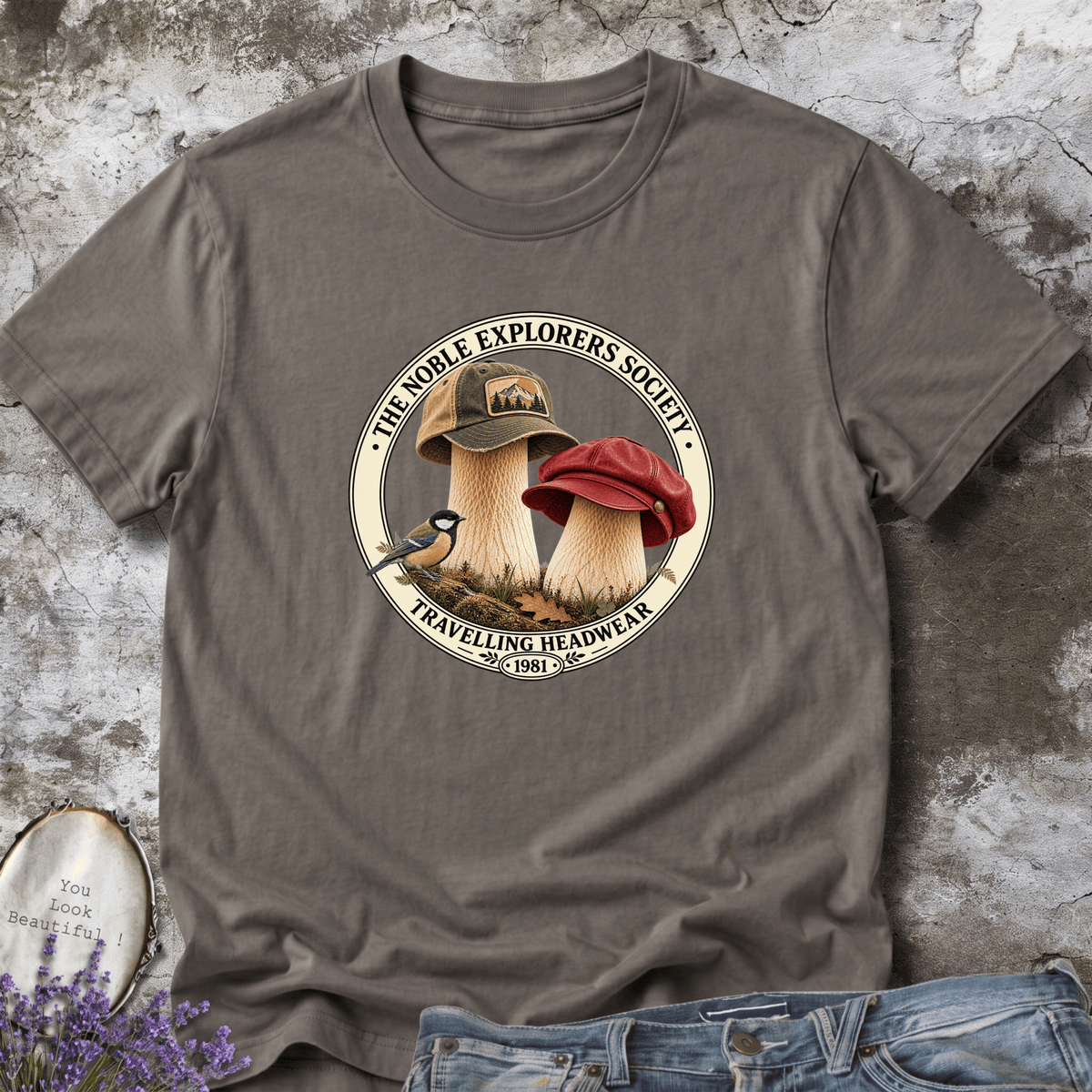 1981 Travelling Headwear Mushroom Tee