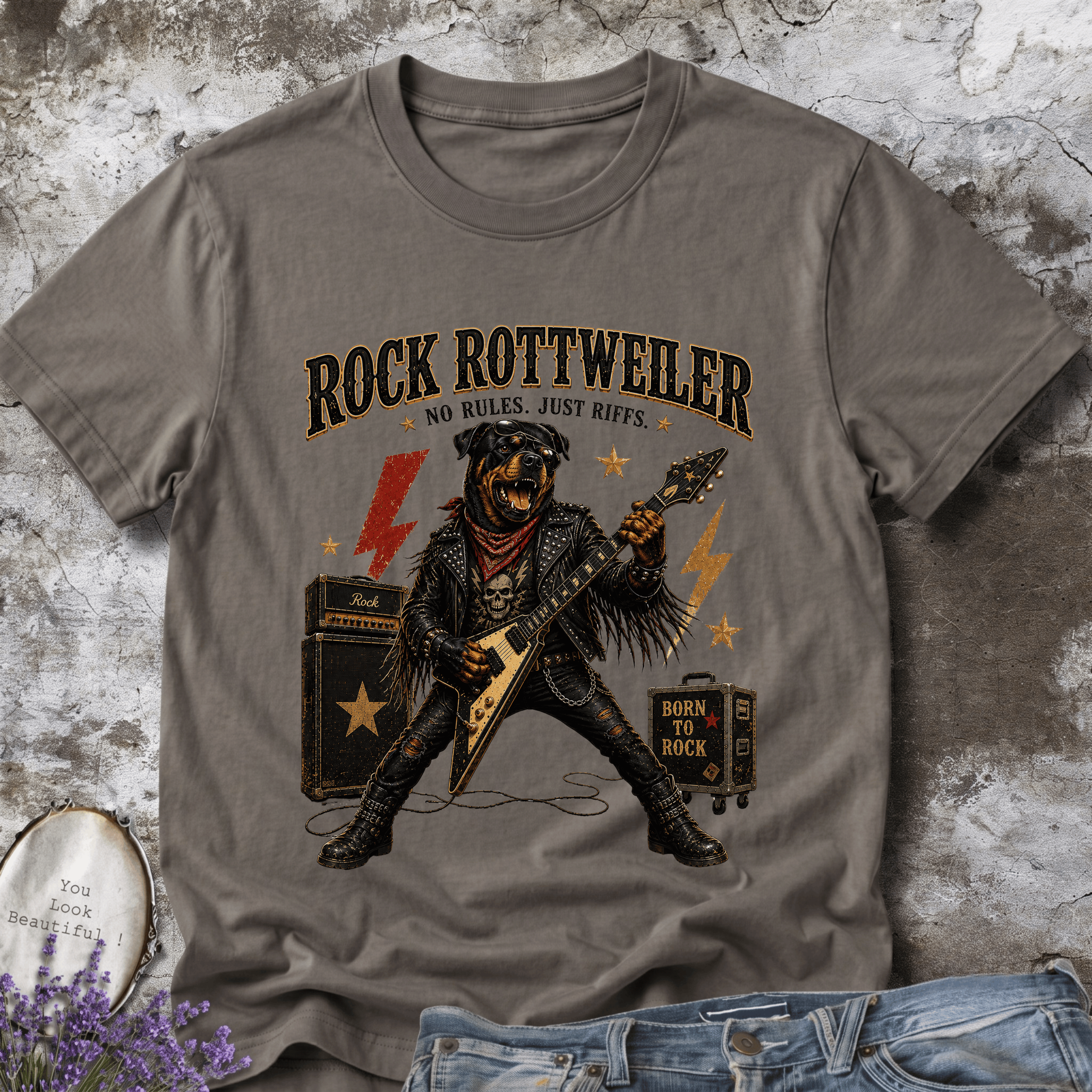 Rock Rottweiler – Vintage Rock Dog Graphic Tee