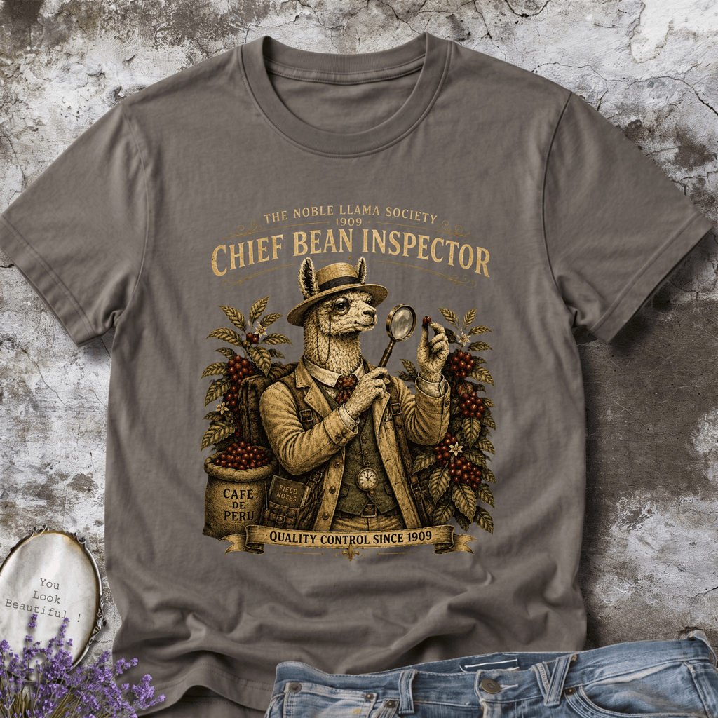 Chief Bean Inspector 1909 | Vintage Coffee Llama Tee