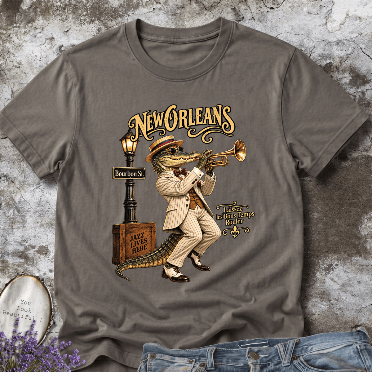 New Orleans Jazz Crocodile Tee