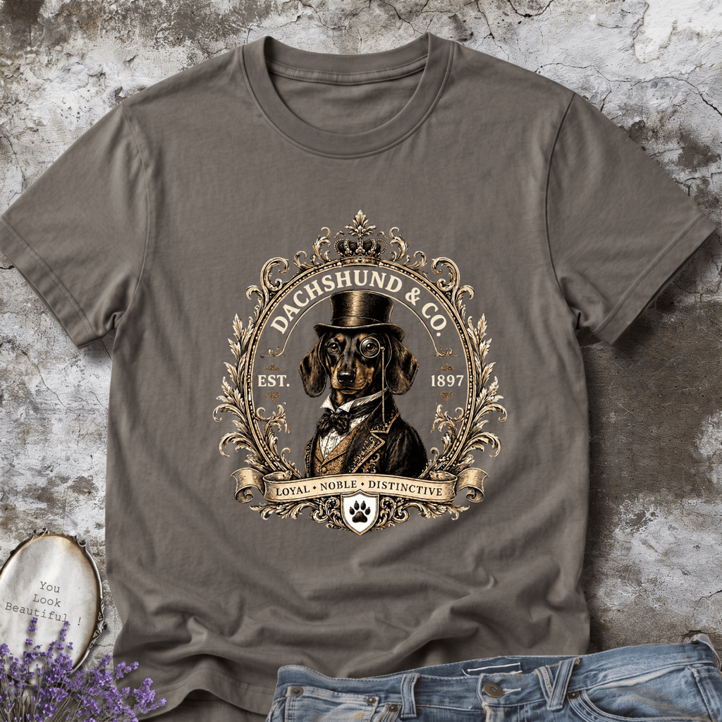 Dachshund & Co. 1897 Tee – Vintage Gentleman Wiener Dog T-shirt
